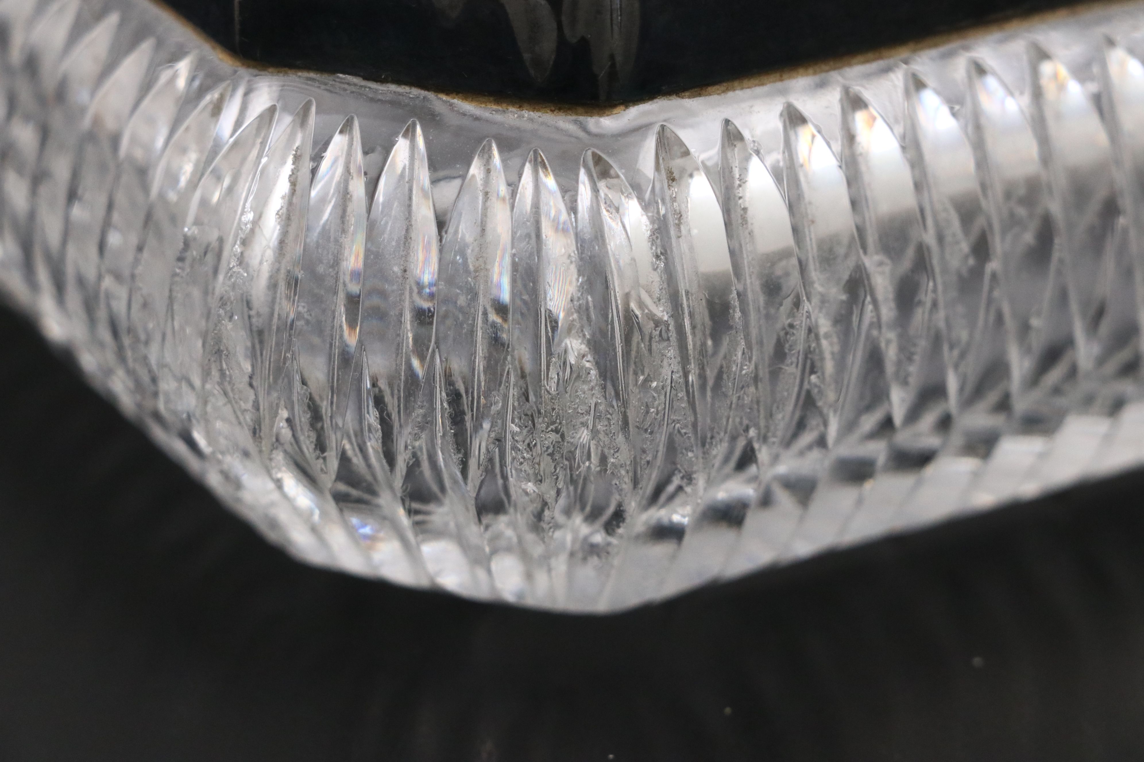 American Brilliant Style Cut Glass Covered Box, Early 20th Century