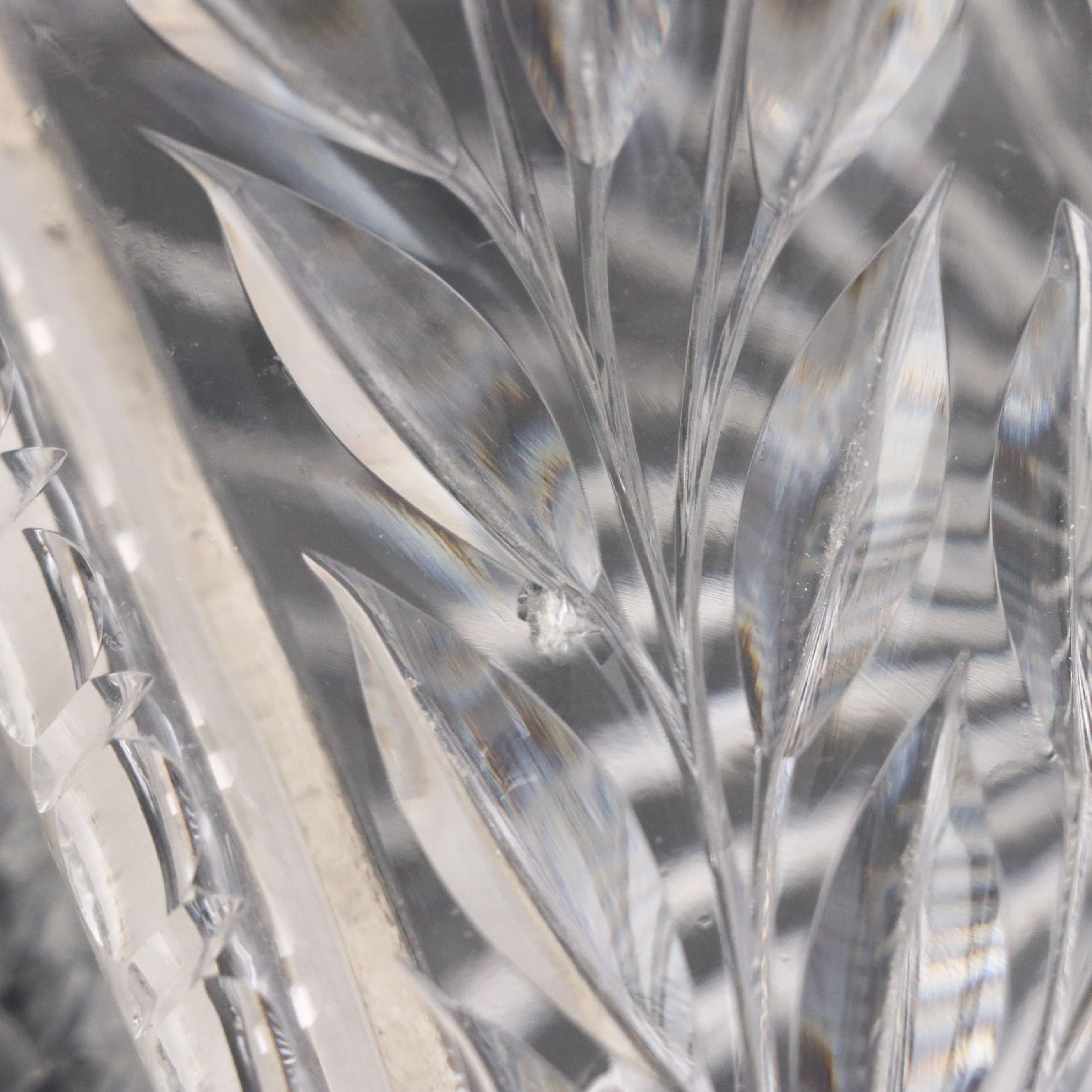 American Brilliant Style Cut Glass Covered Box, Early 20th Century