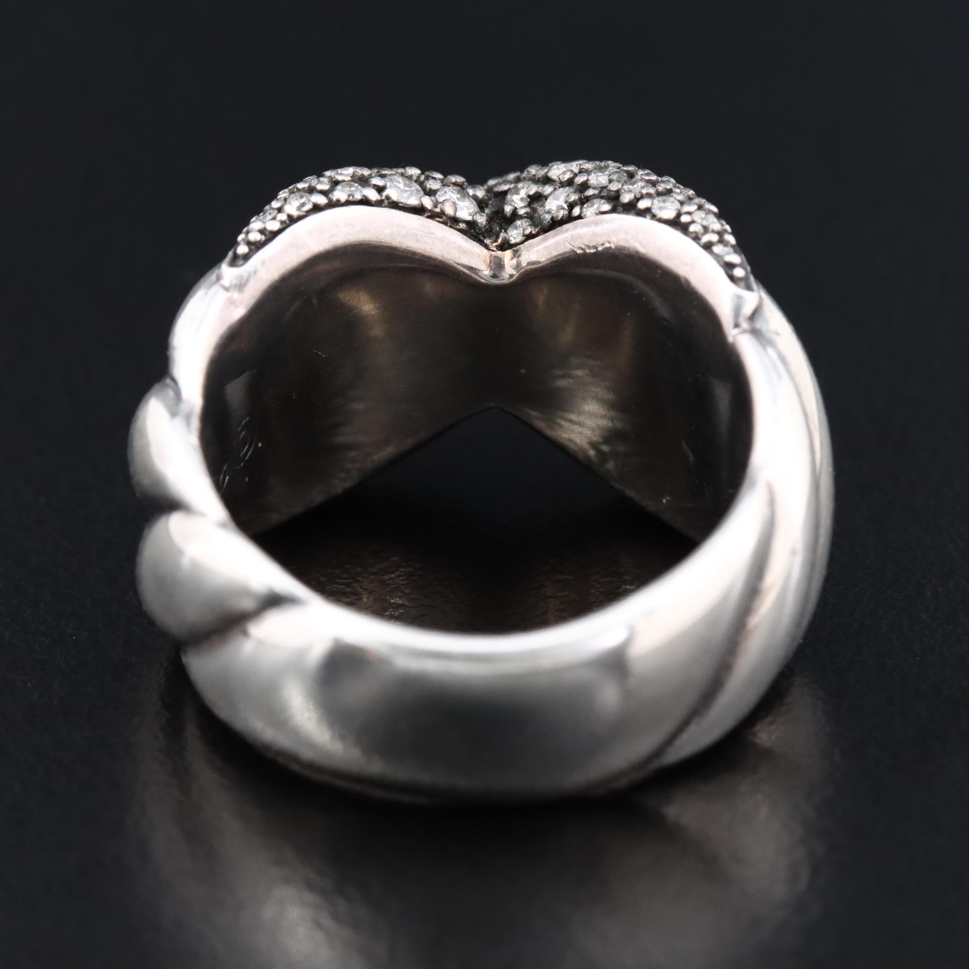 David Yurman Sterling 0.90 CTW Diamond X Ring