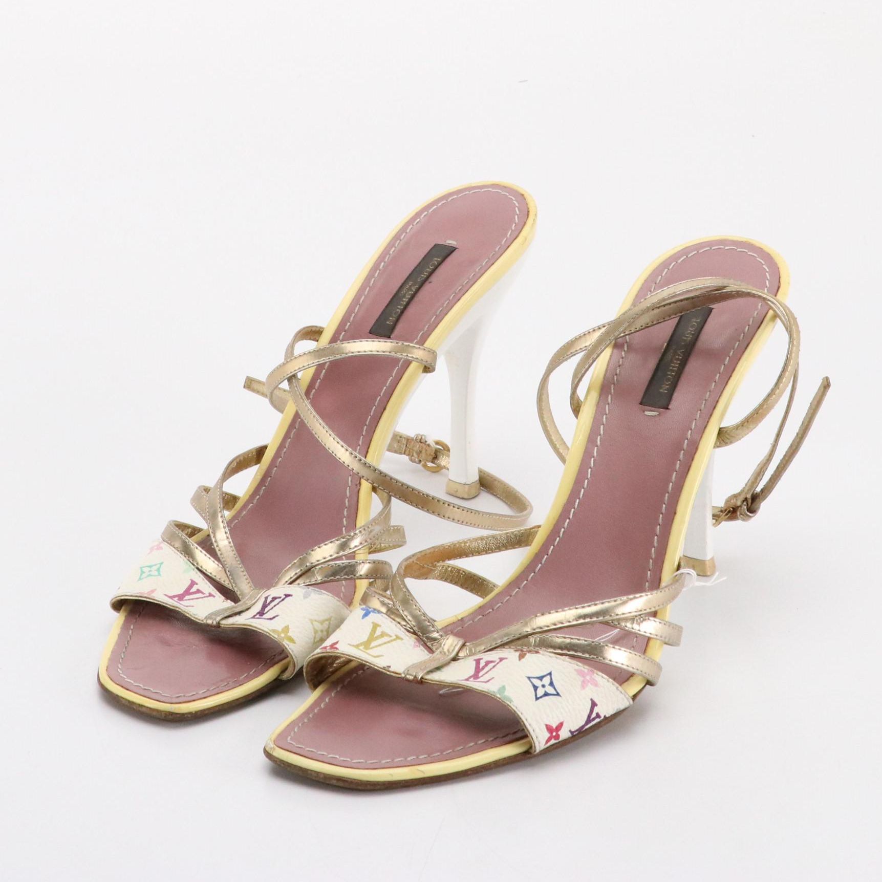 Louis Vuitton Multicolore Monogram and Patent Leather Sandals