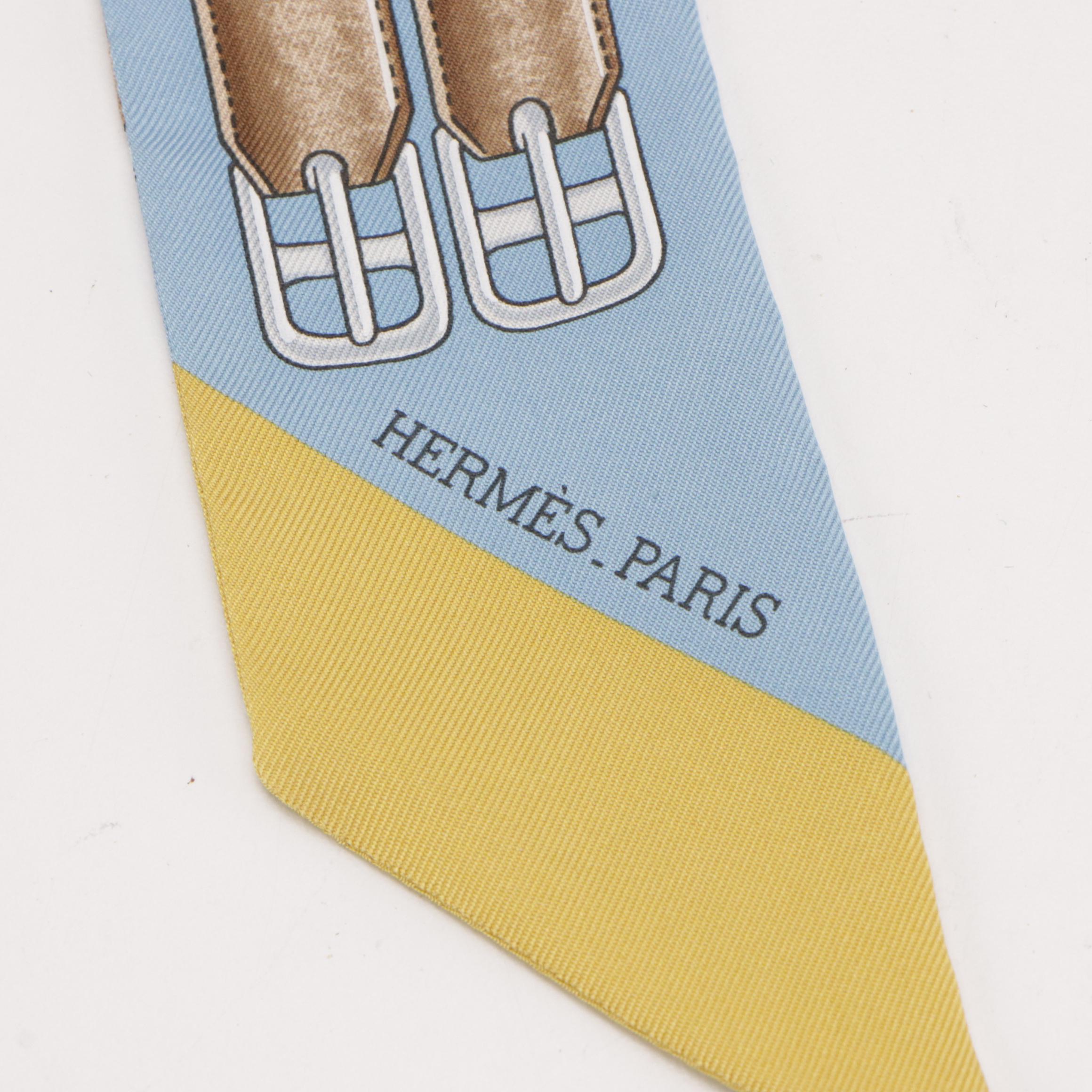 Hermès "Jumping" Twilly Scarf with Box