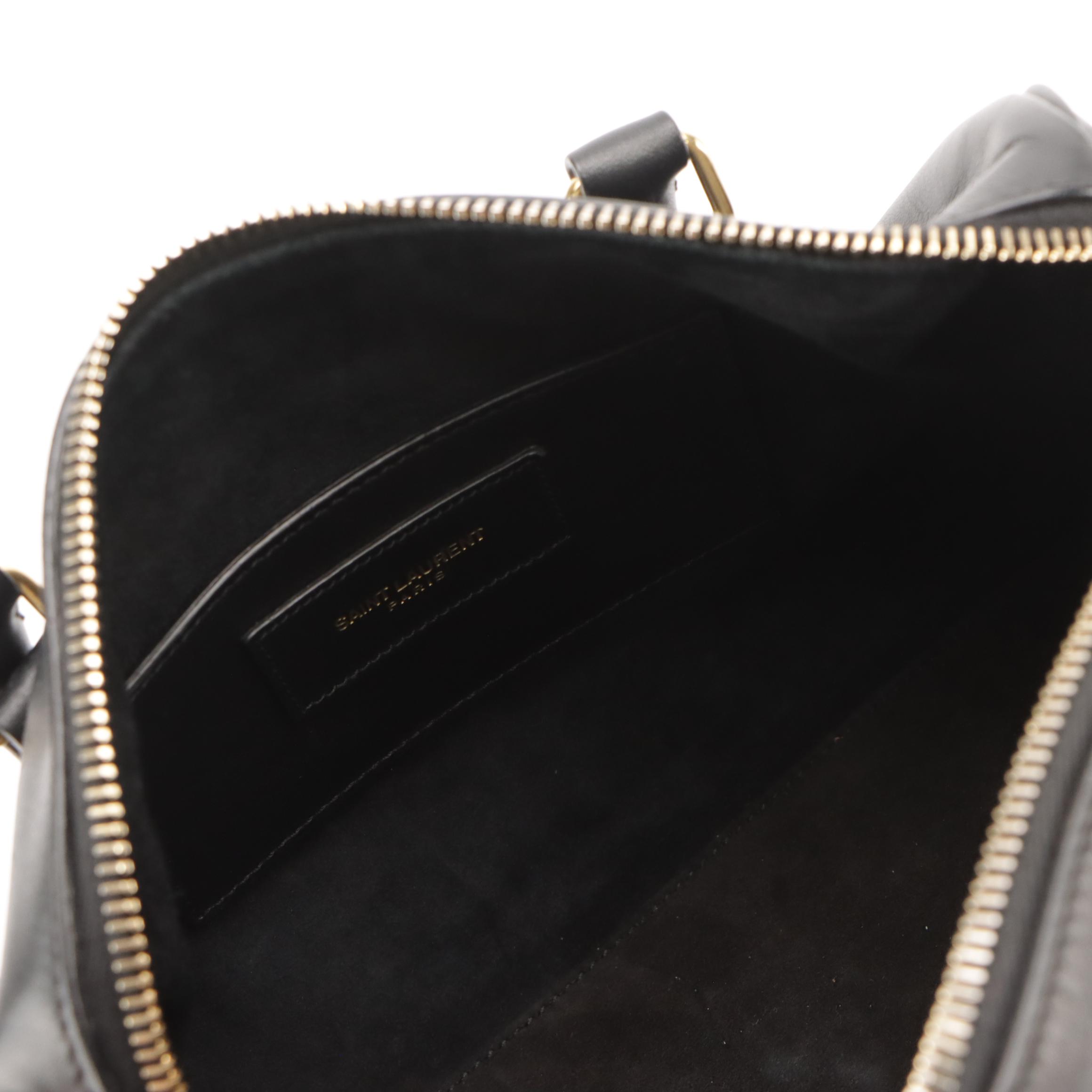 Saint Laurent Baby Duffle Two-Way Bag in Black Calfskin Leather