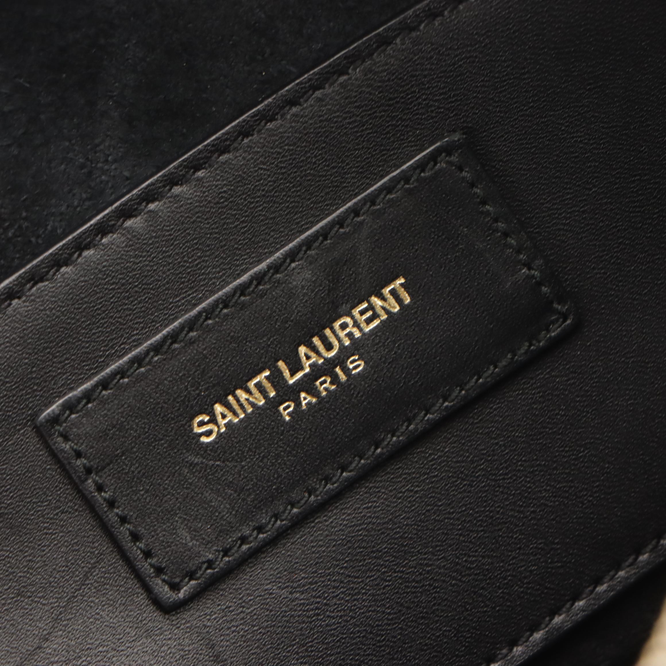Saint Laurent Baby Duffle Two-Way Bag in Black Calfskin Leather