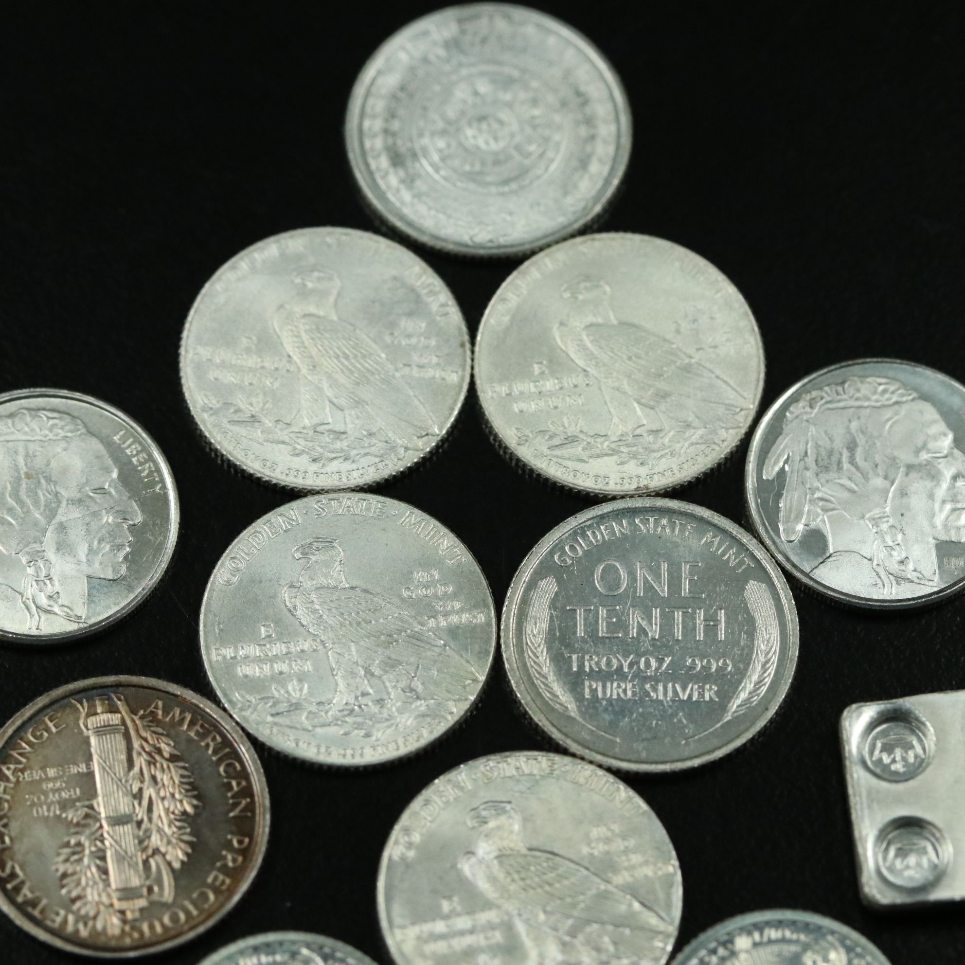 Twelve One Tenth Ounce .999 Silver Rounds