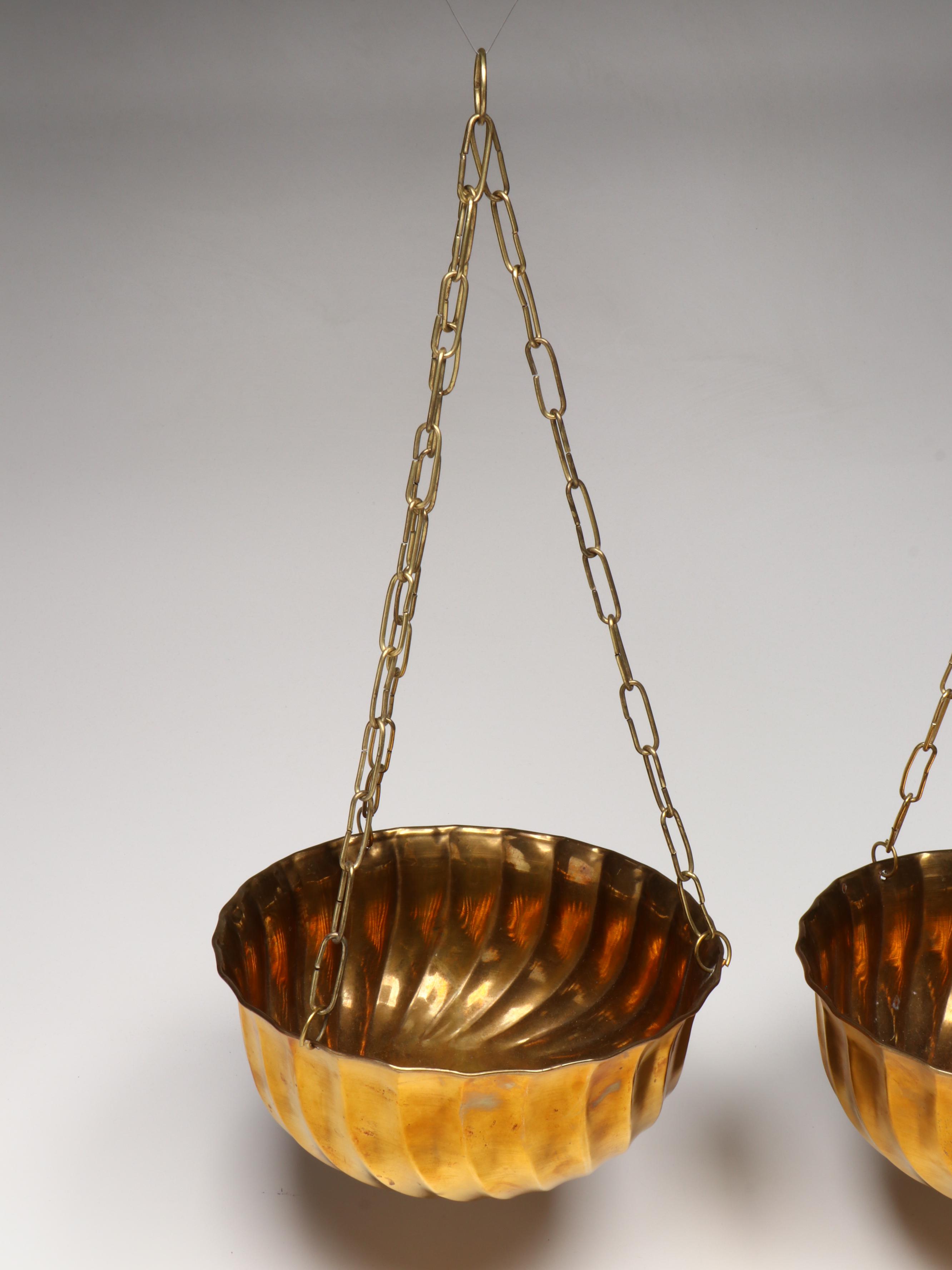 Brass Hanging Planters with Goblets and Cocktail Kingdom Bar Tools
