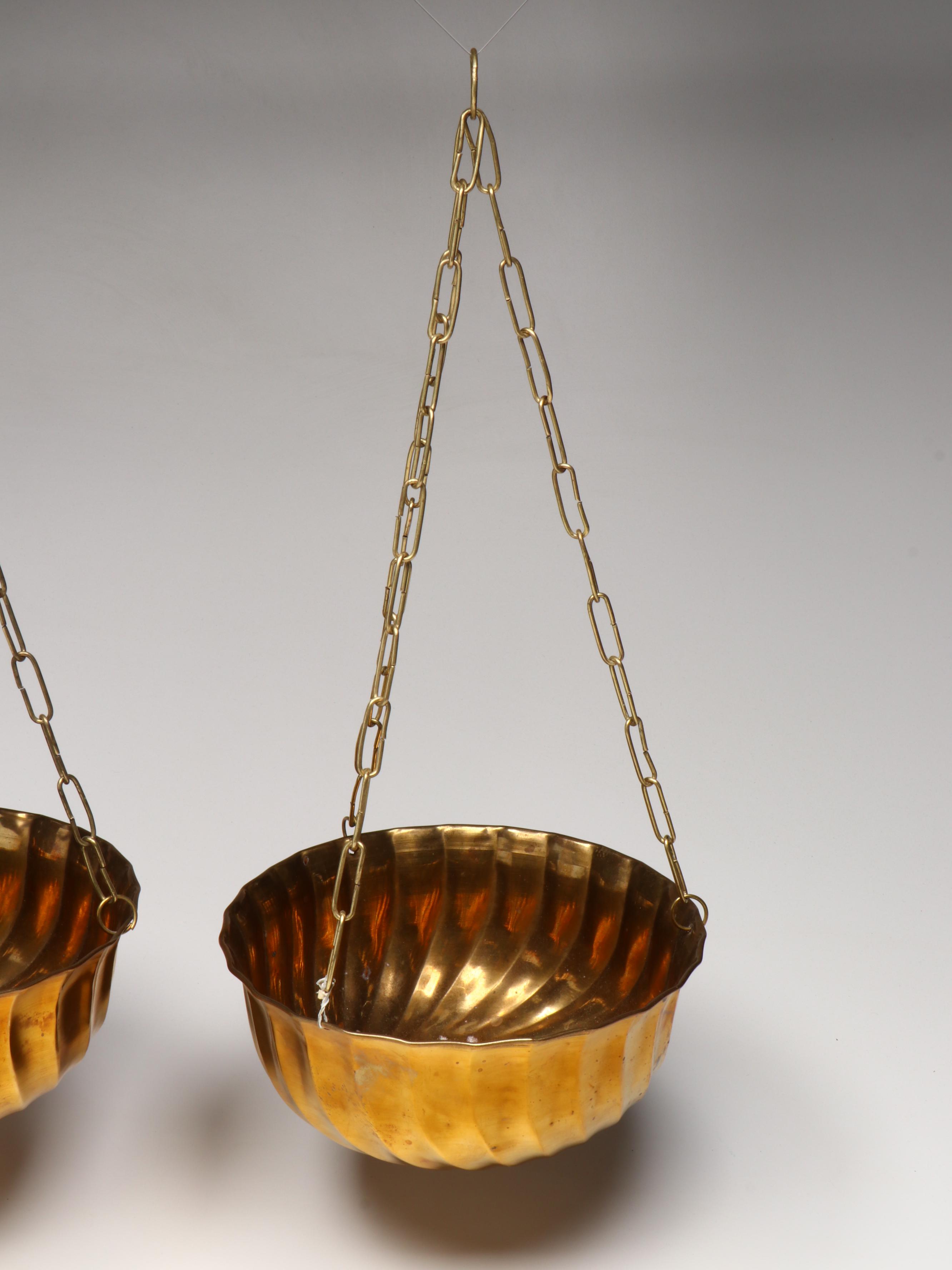 Brass Hanging Planters with Goblets and Cocktail Kingdom Bar Tools