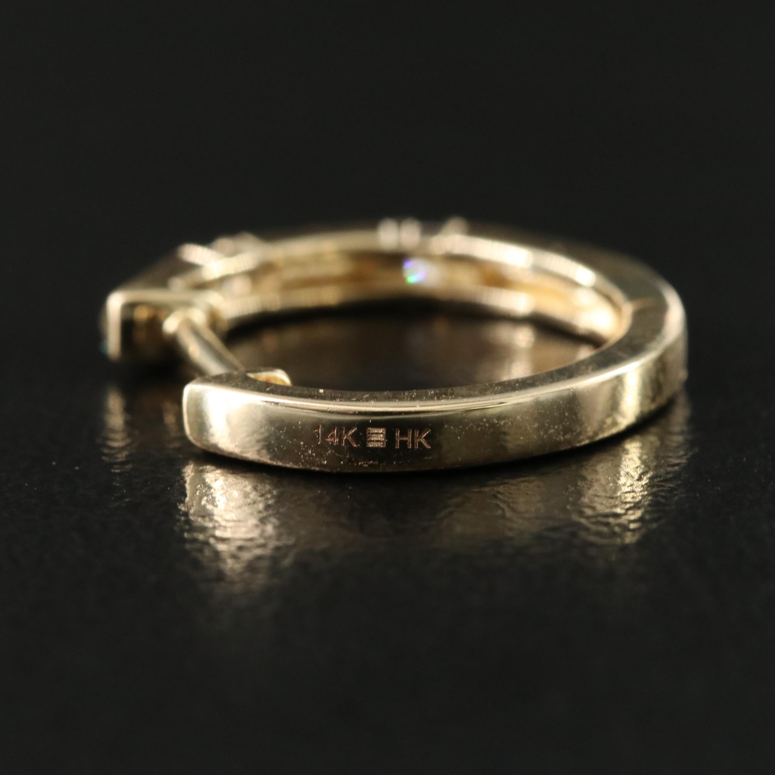 14K 0.10 CTW Diamond Huggie Hoop Earrings