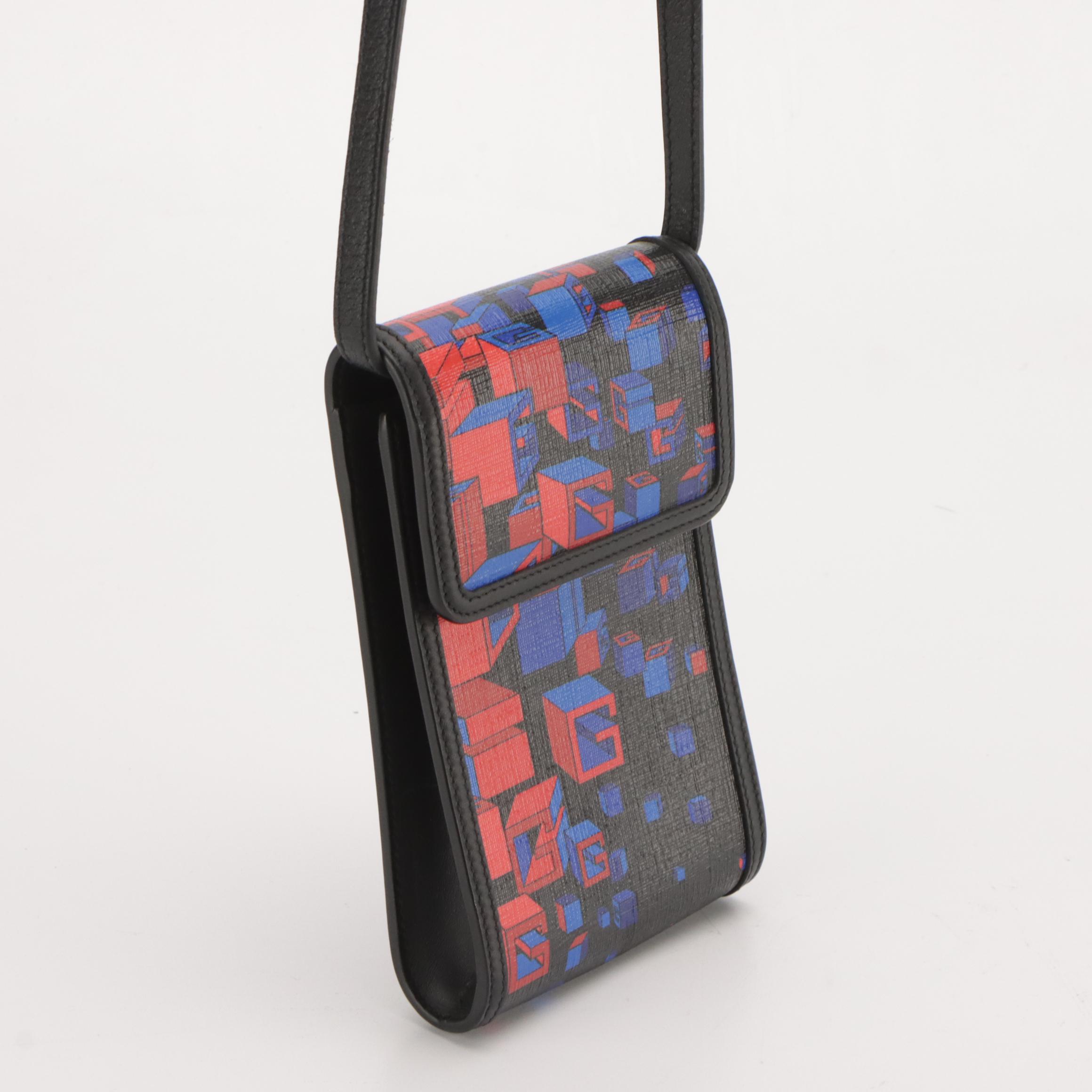 Gucci Multicolor Flap-Front Mini Crossbody Bag in Coated Canvas and Leather