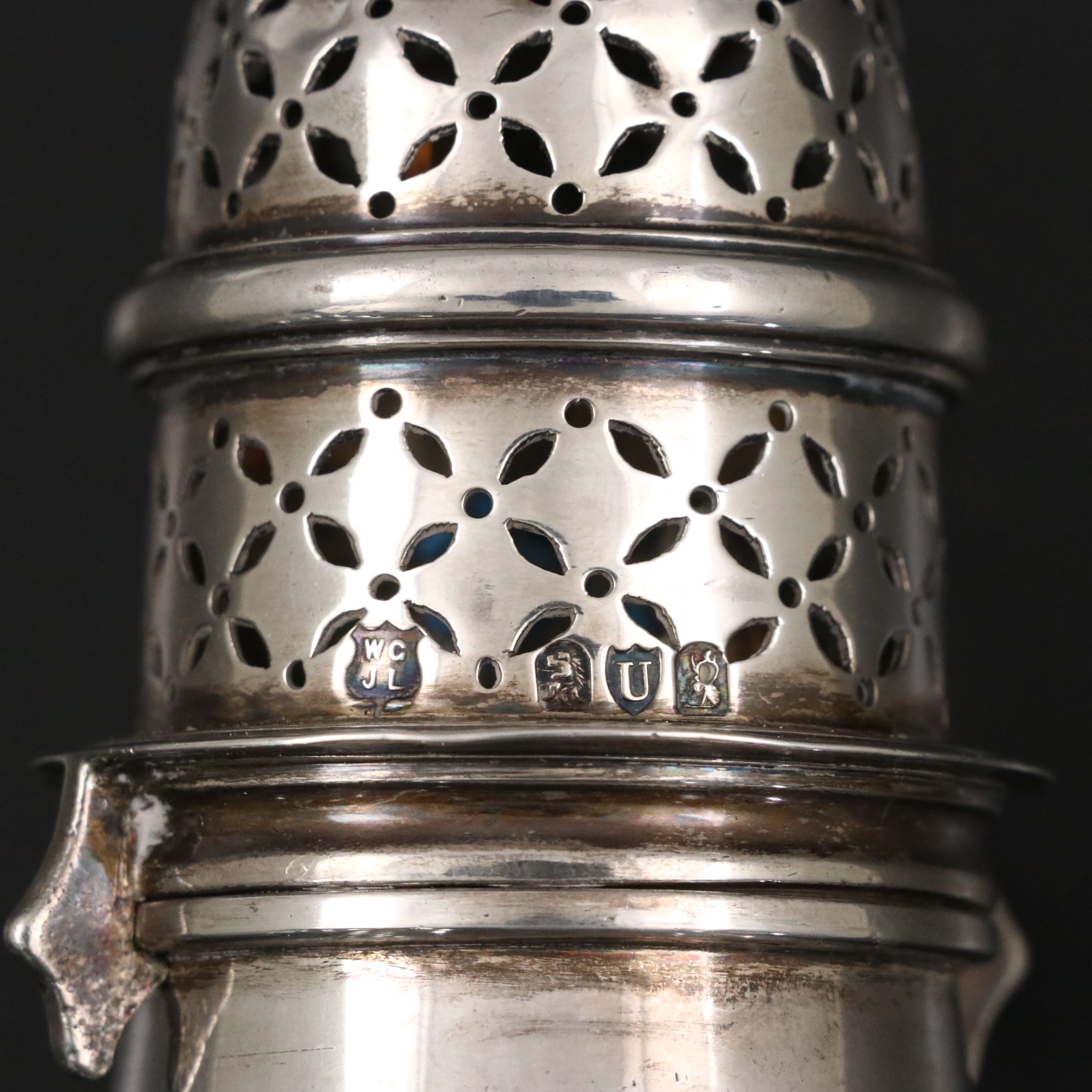Goldsmiths & Silversmiths Co. Irish Sterling Silver Muffineer, 1890