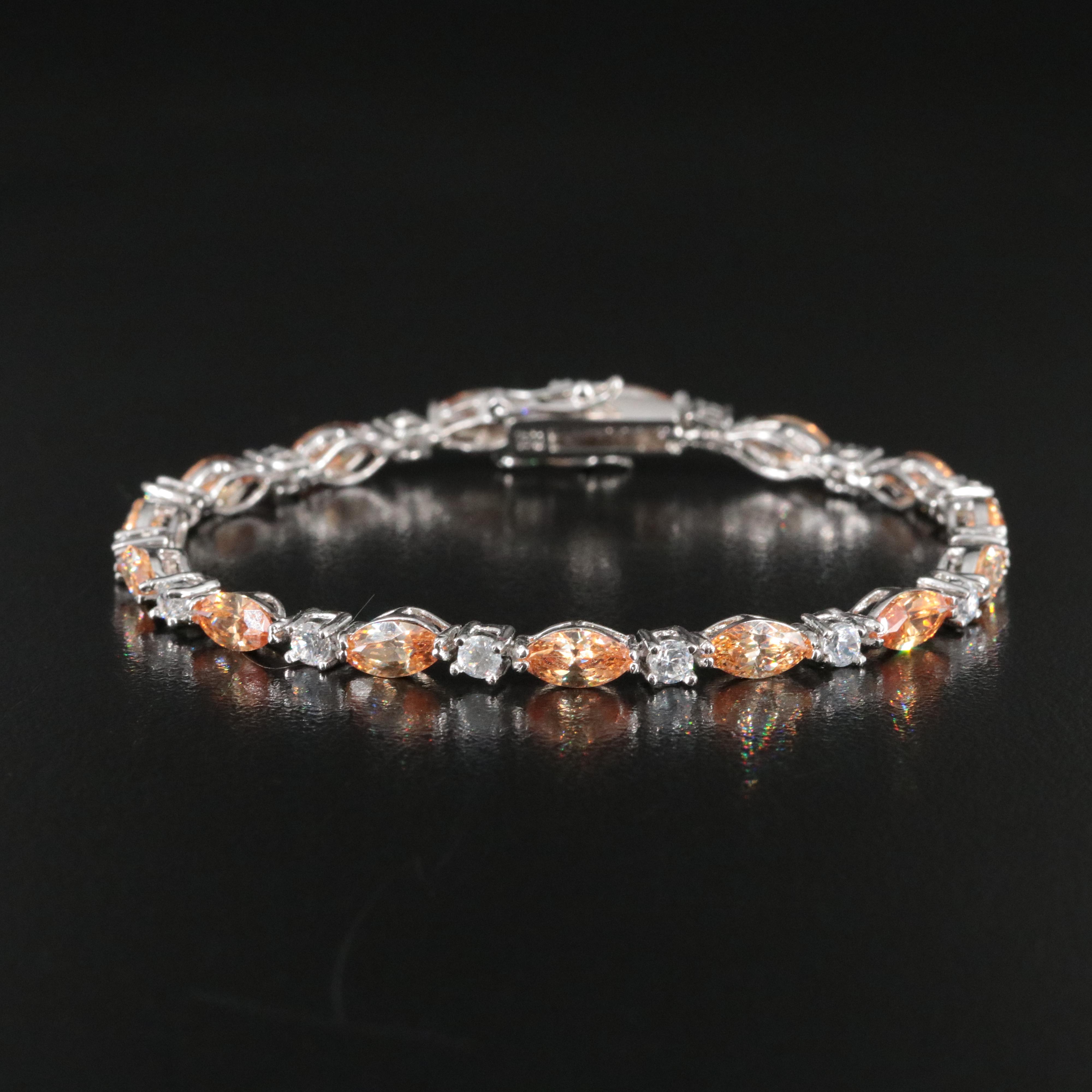 Sterling Cubic Zirconia Link Bracelet