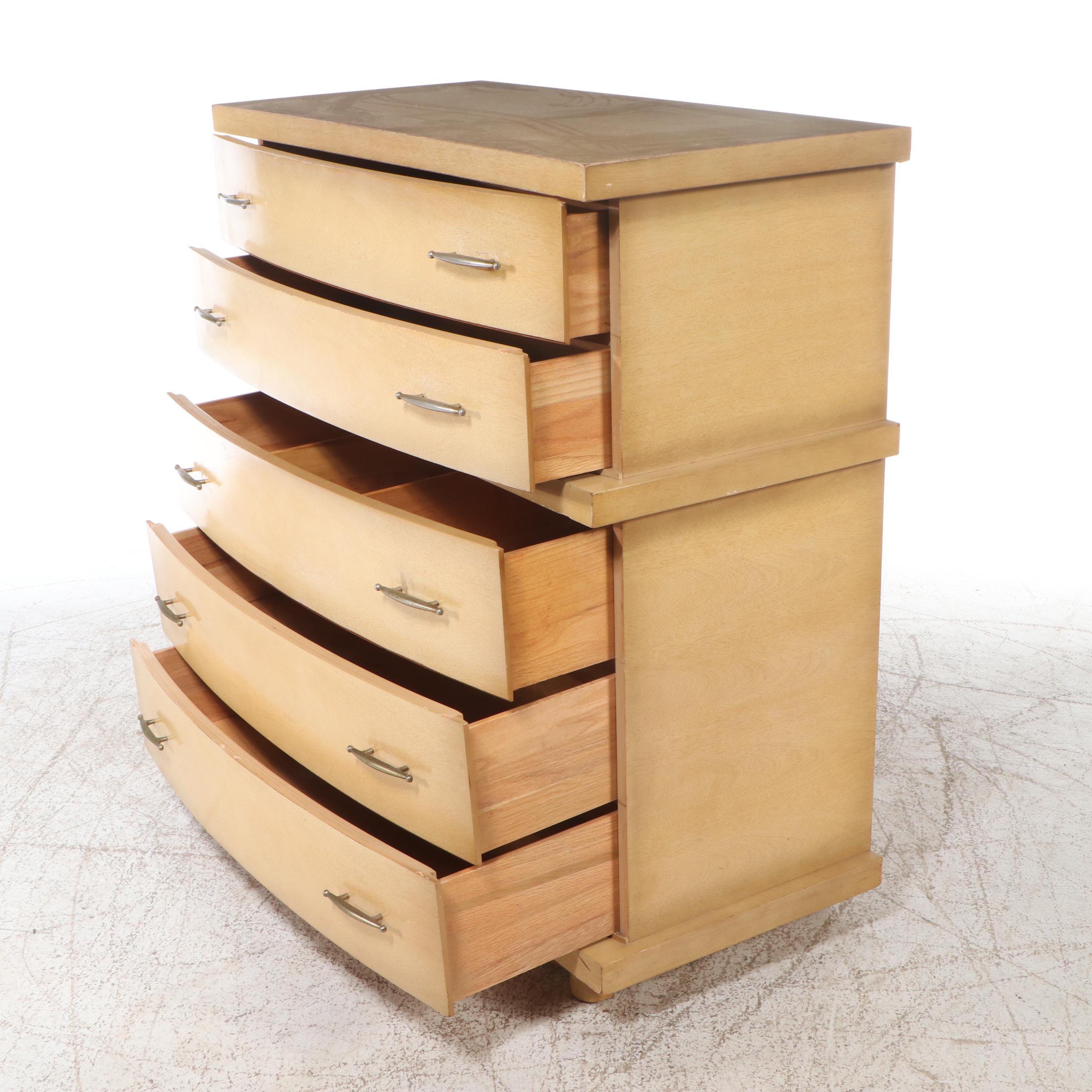 Mid Century Modern Blonde Wood Chest of Drawers