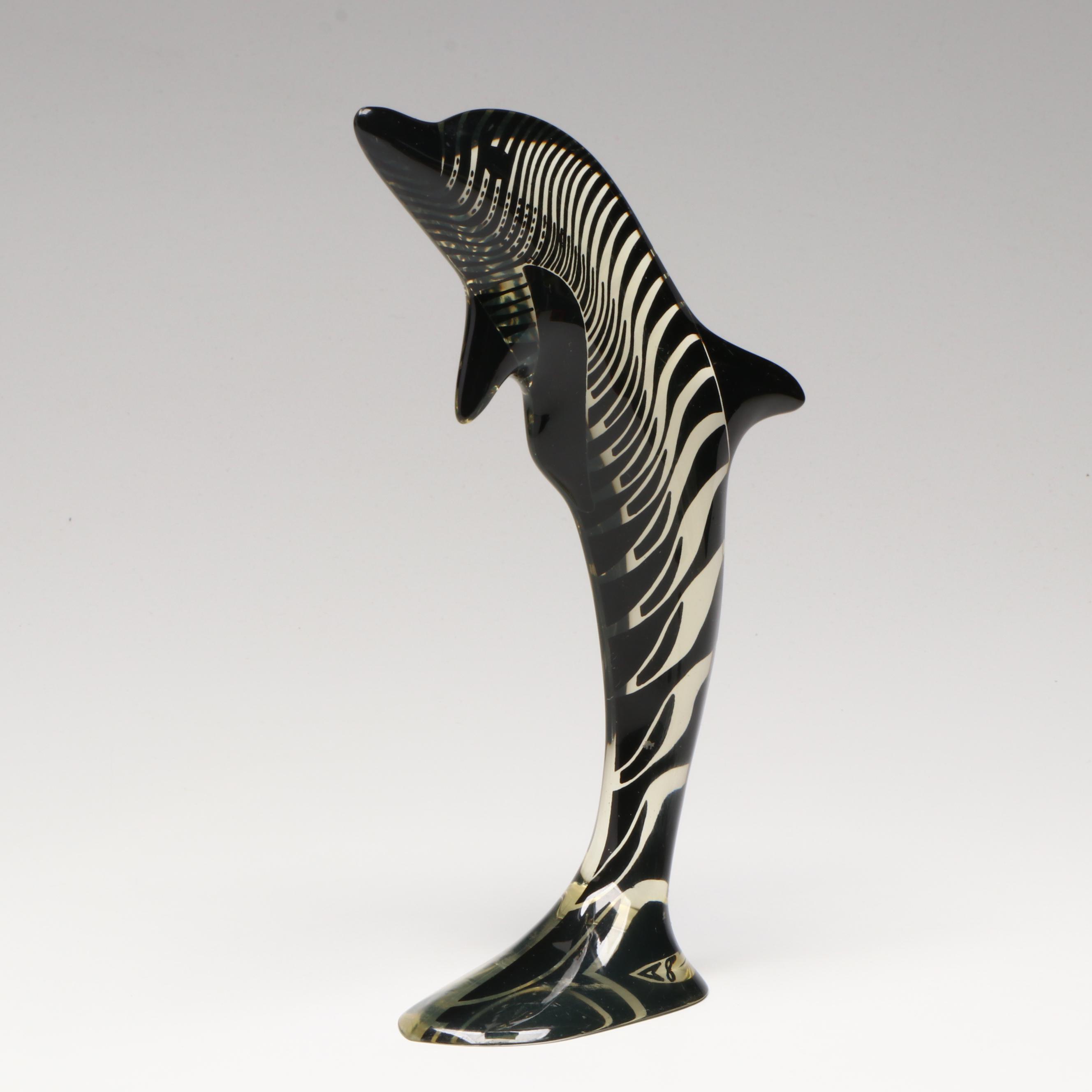 Abraham Palatnik Acrylic Dolphin Figurine