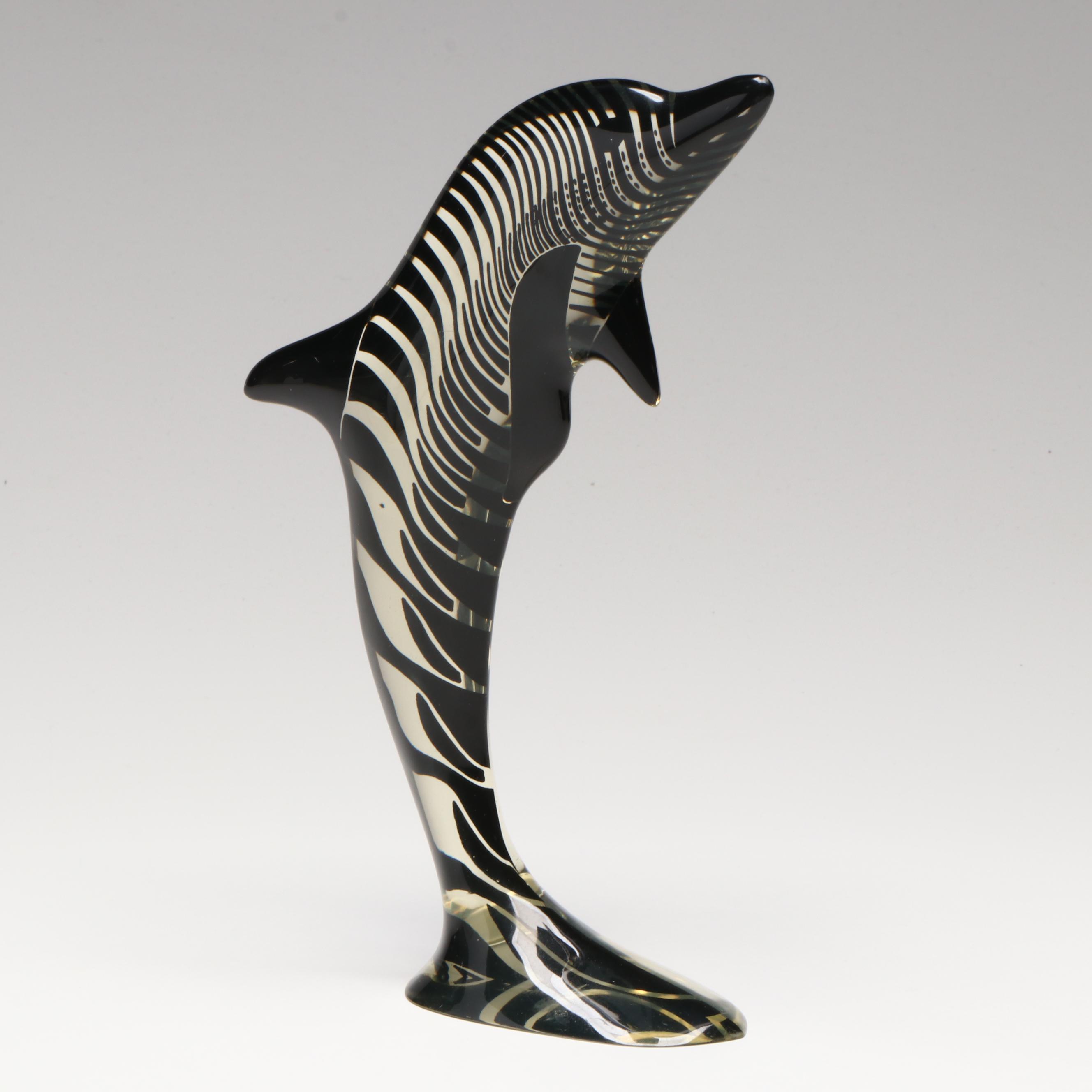 Abraham Palatnik Acrylic Dolphin Figurine
