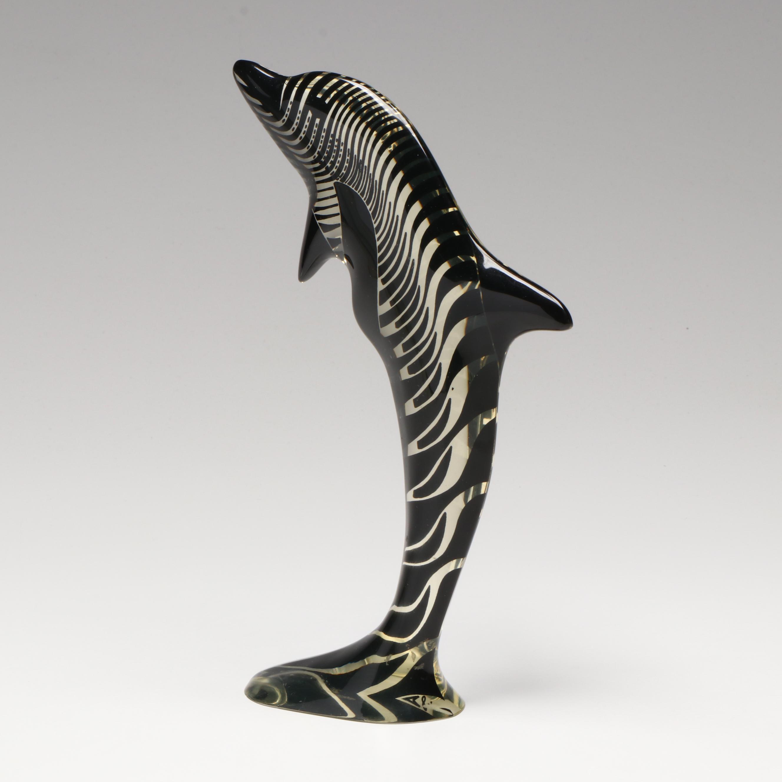 Abraham Palatnik Acrylic Dolphin Figurine