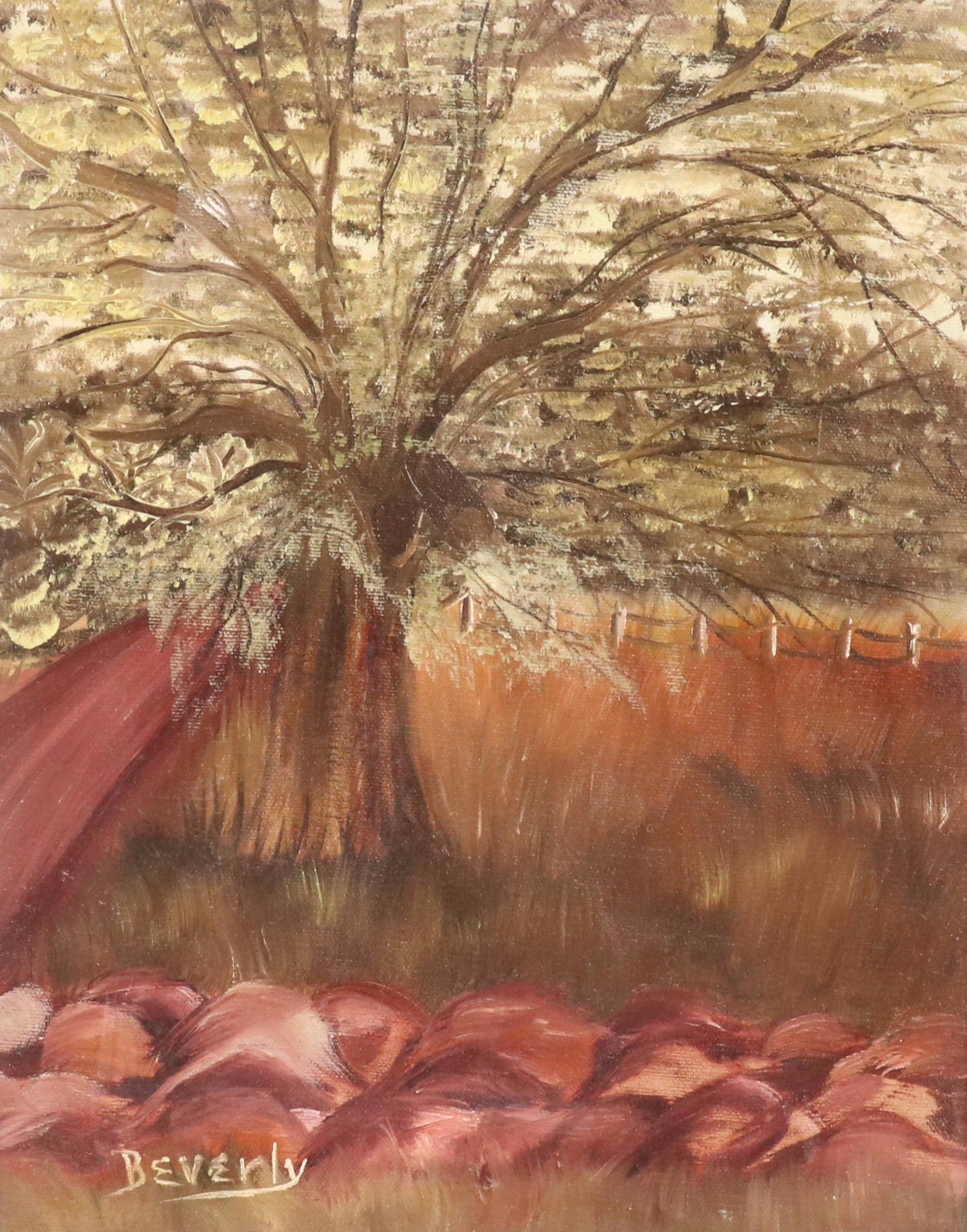 Beverly Landscape Oil Painting, Late 20th Century