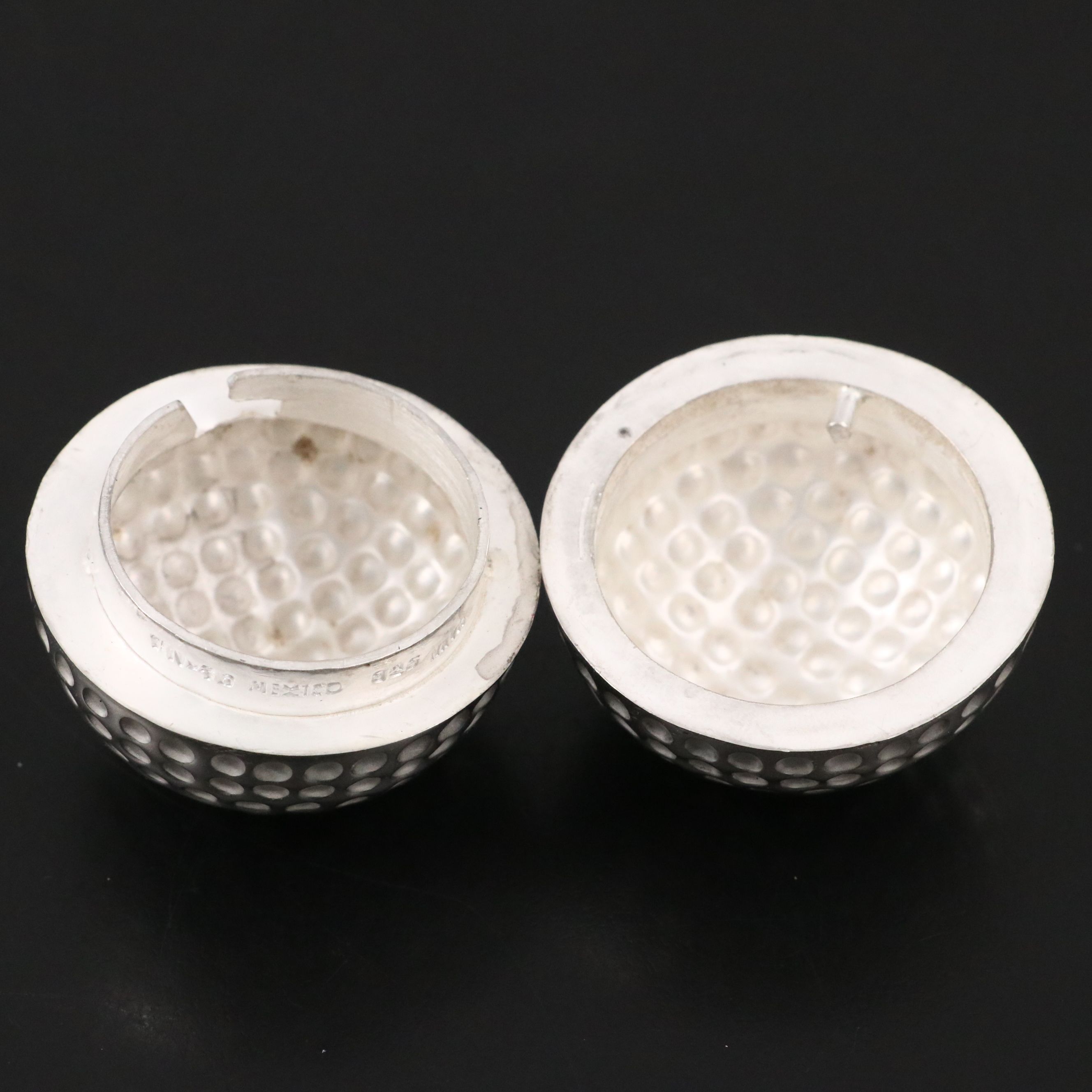 Mexican MCM Style Sterling Silver Golf Ball Form Box