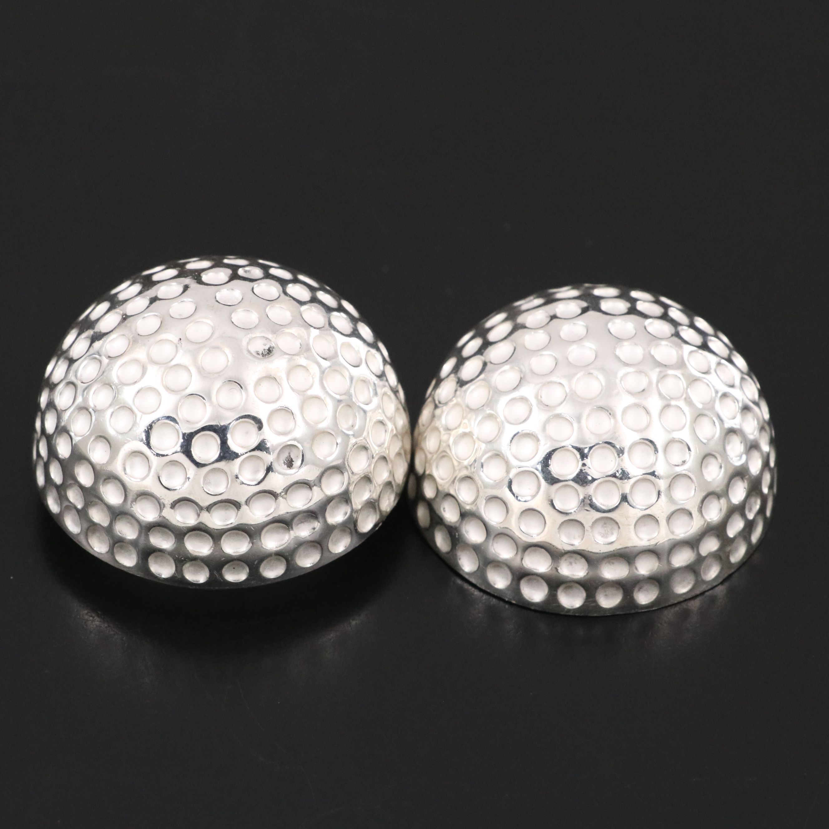 Mexican MCM Style Sterling Silver Golf Ball Form Box