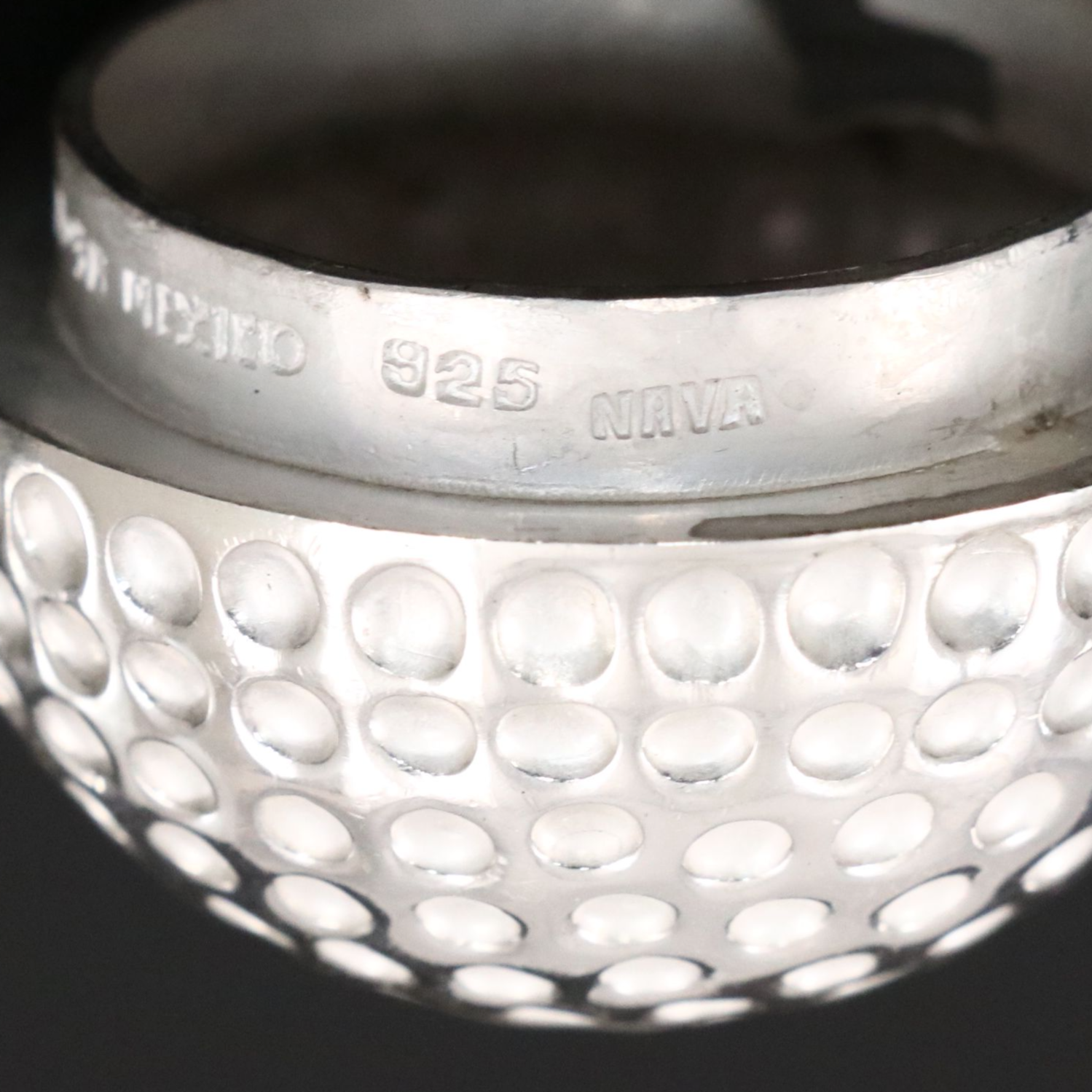 Mexican MCM Style Sterling Silver Golf Ball Form Box