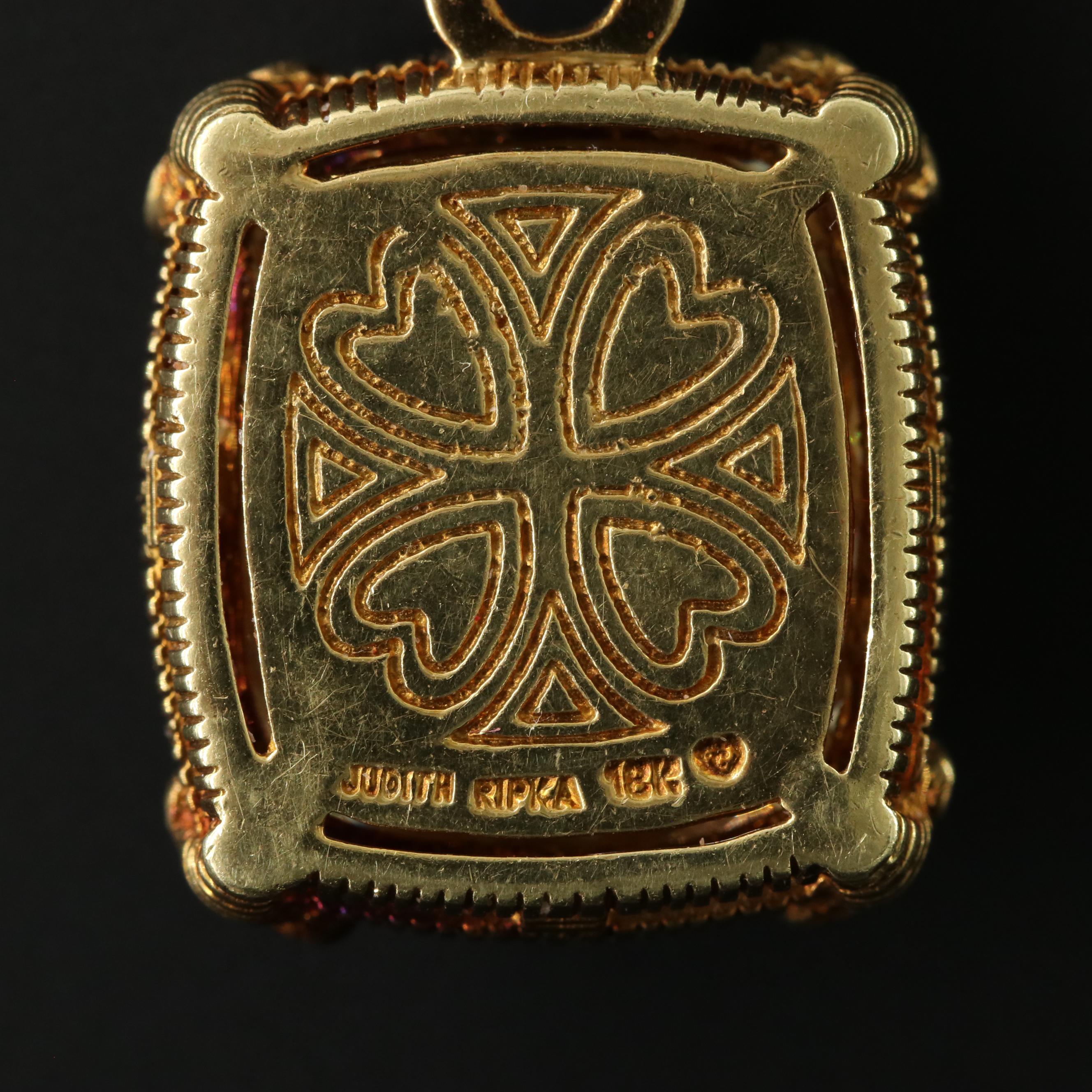 Judith Ripka 18K  2.00 CTW Diamond and CZ Necklace