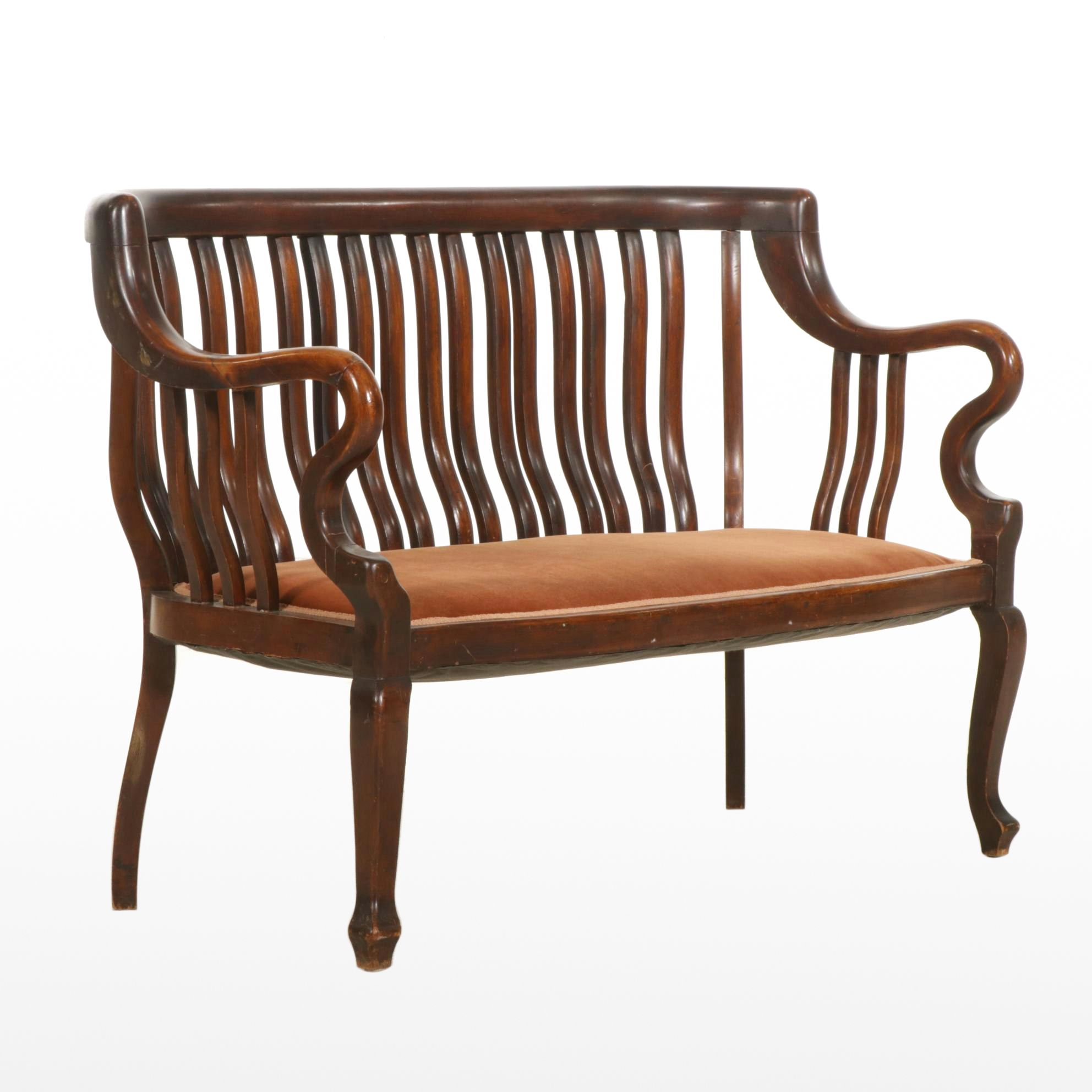 Victorian Slat-Back Settle, Early 20th Century