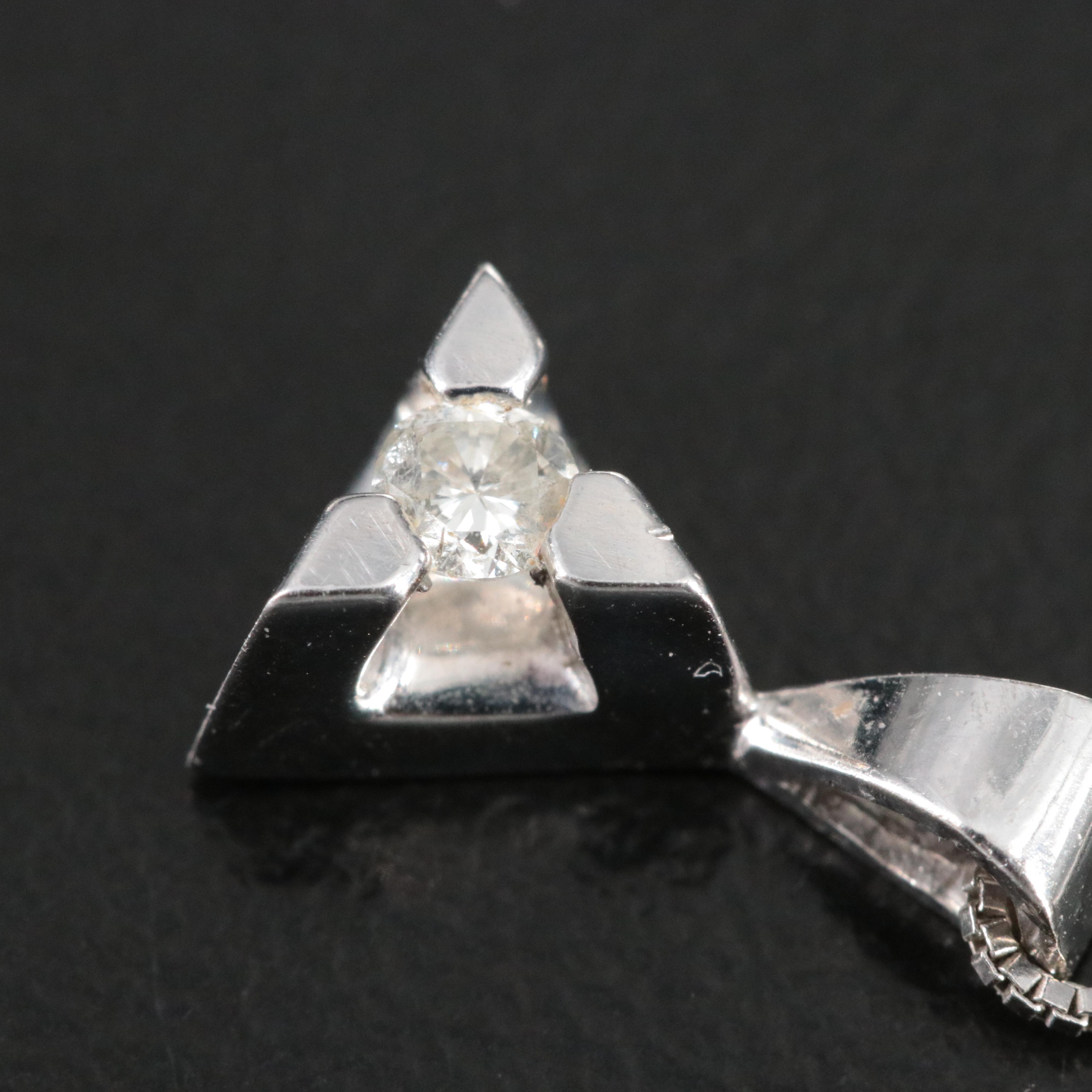 14K 0.07 CT Diamond Pendant on 10K Chain