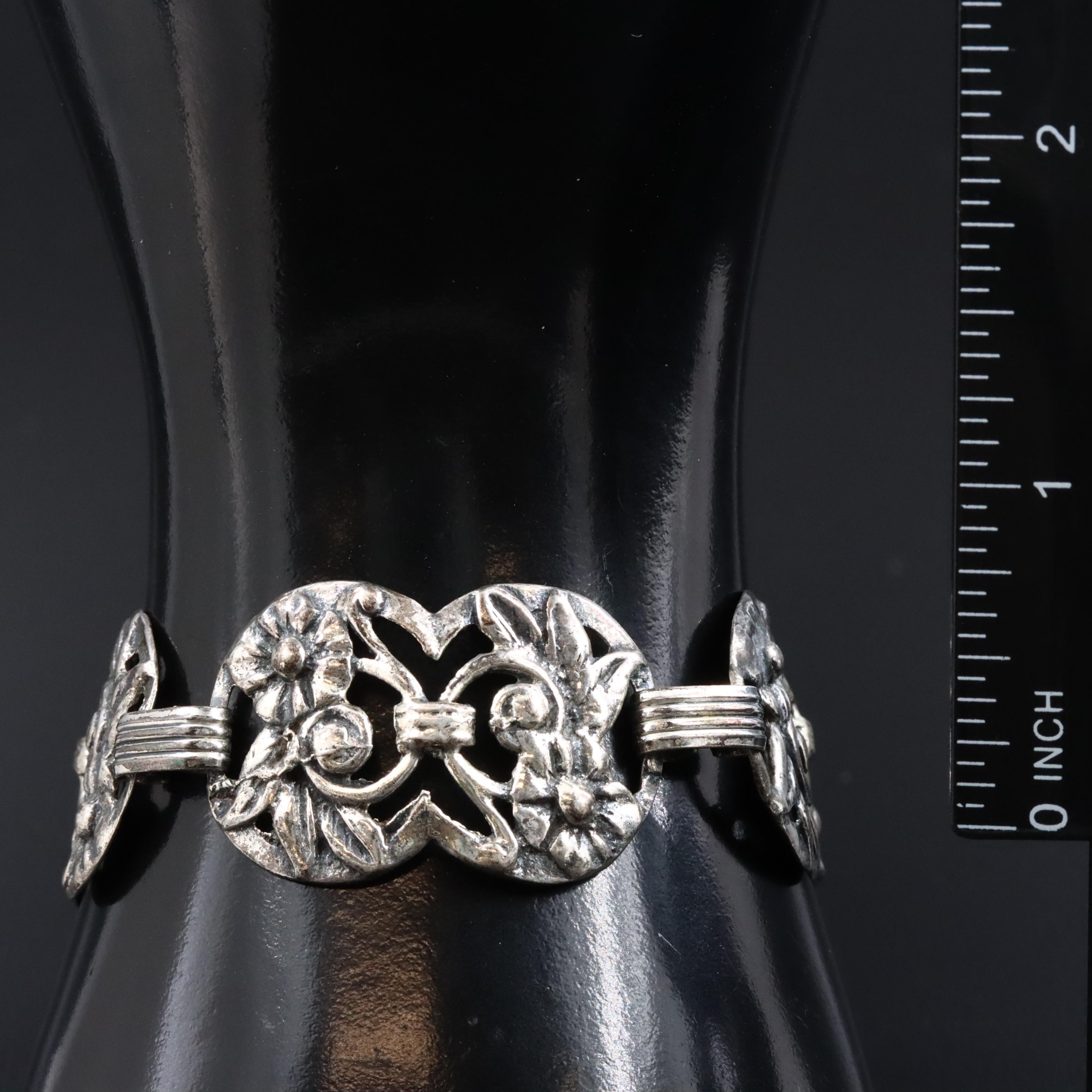 Sterling Floral Bracelet