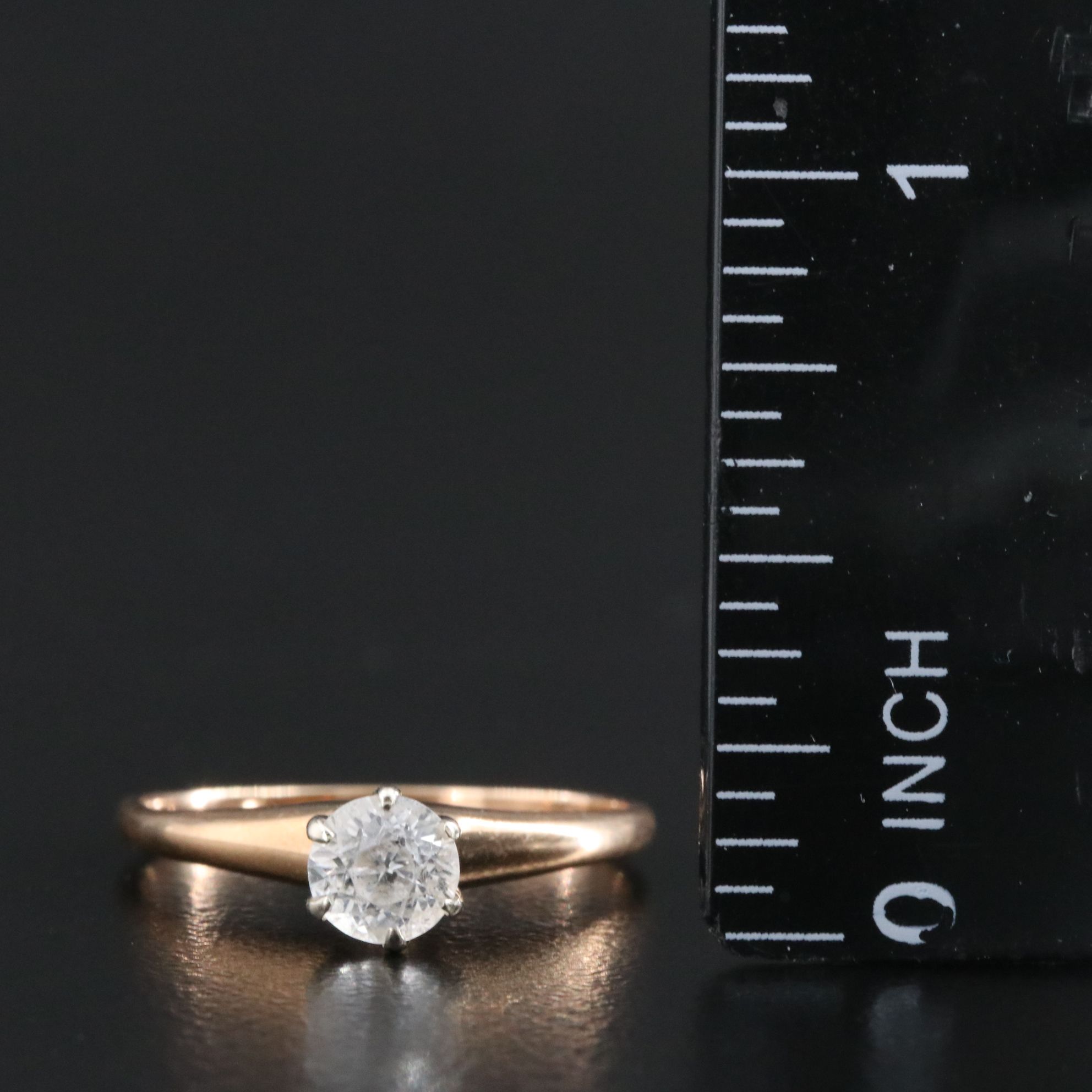 14K White Sapphire Solitaire Ring