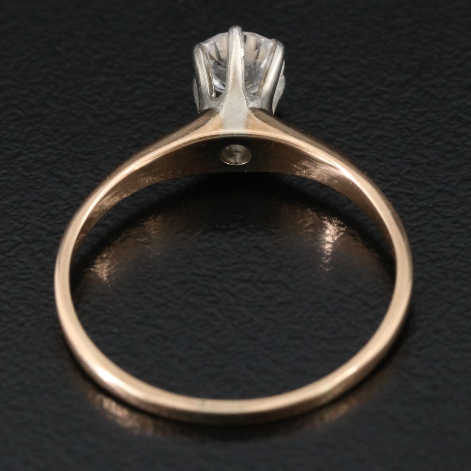 14K White Sapphire Solitaire Ring