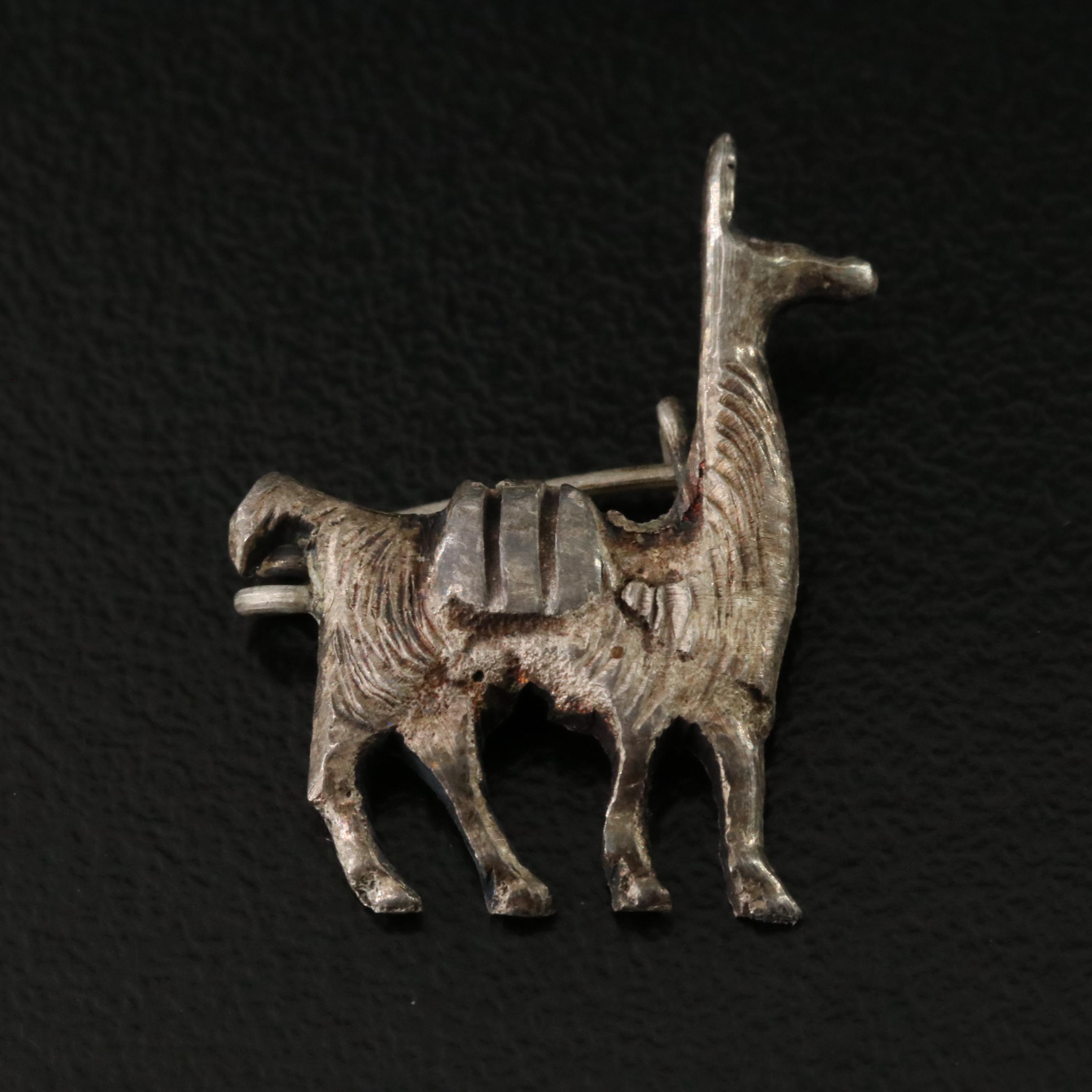 Sterling Llama Pin