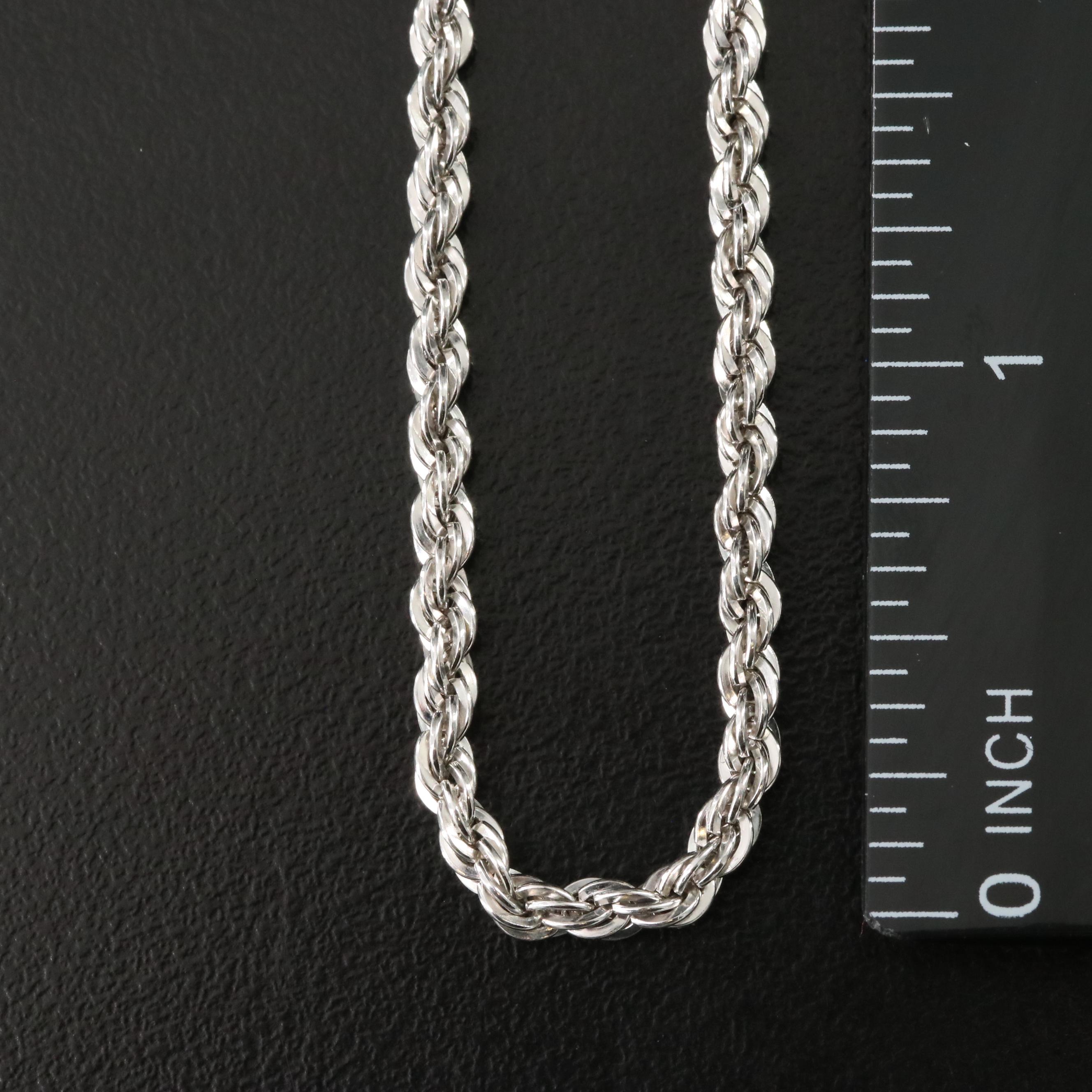 Sterling Braided Rope Chain Necklace