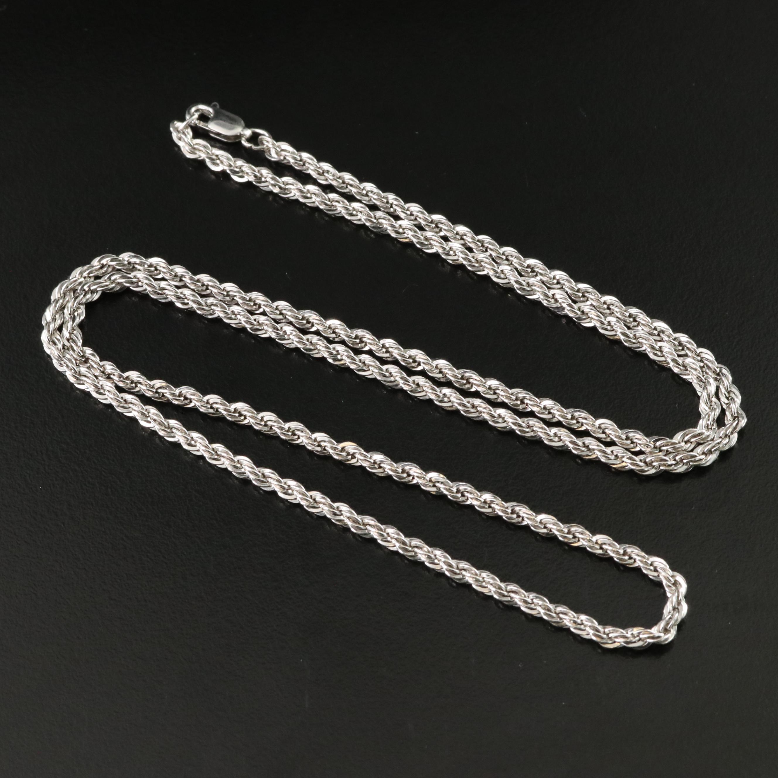 Sterling Braided Rope Chain Necklace