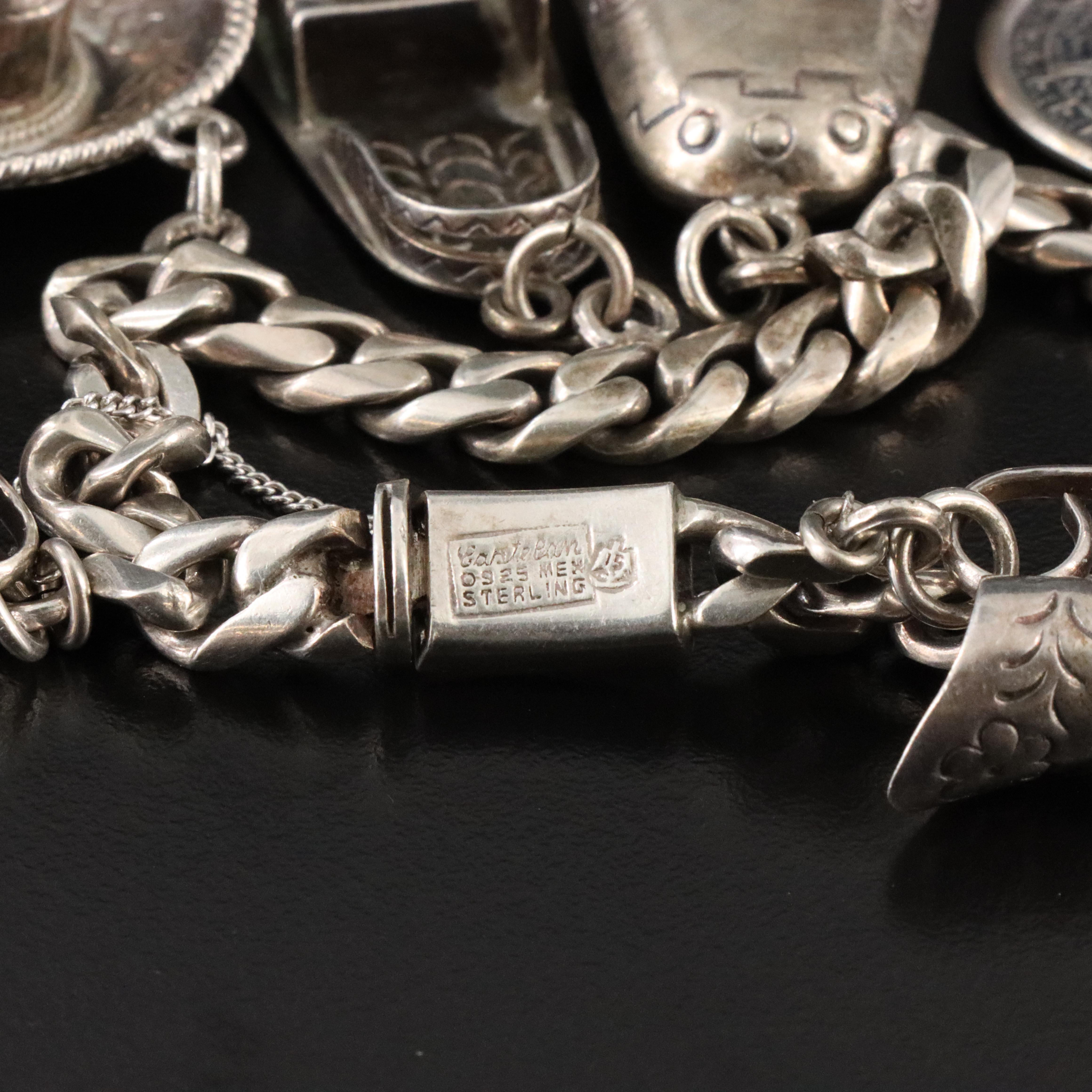 Vintage Mexican Castelan Sterling Charm Bracelet