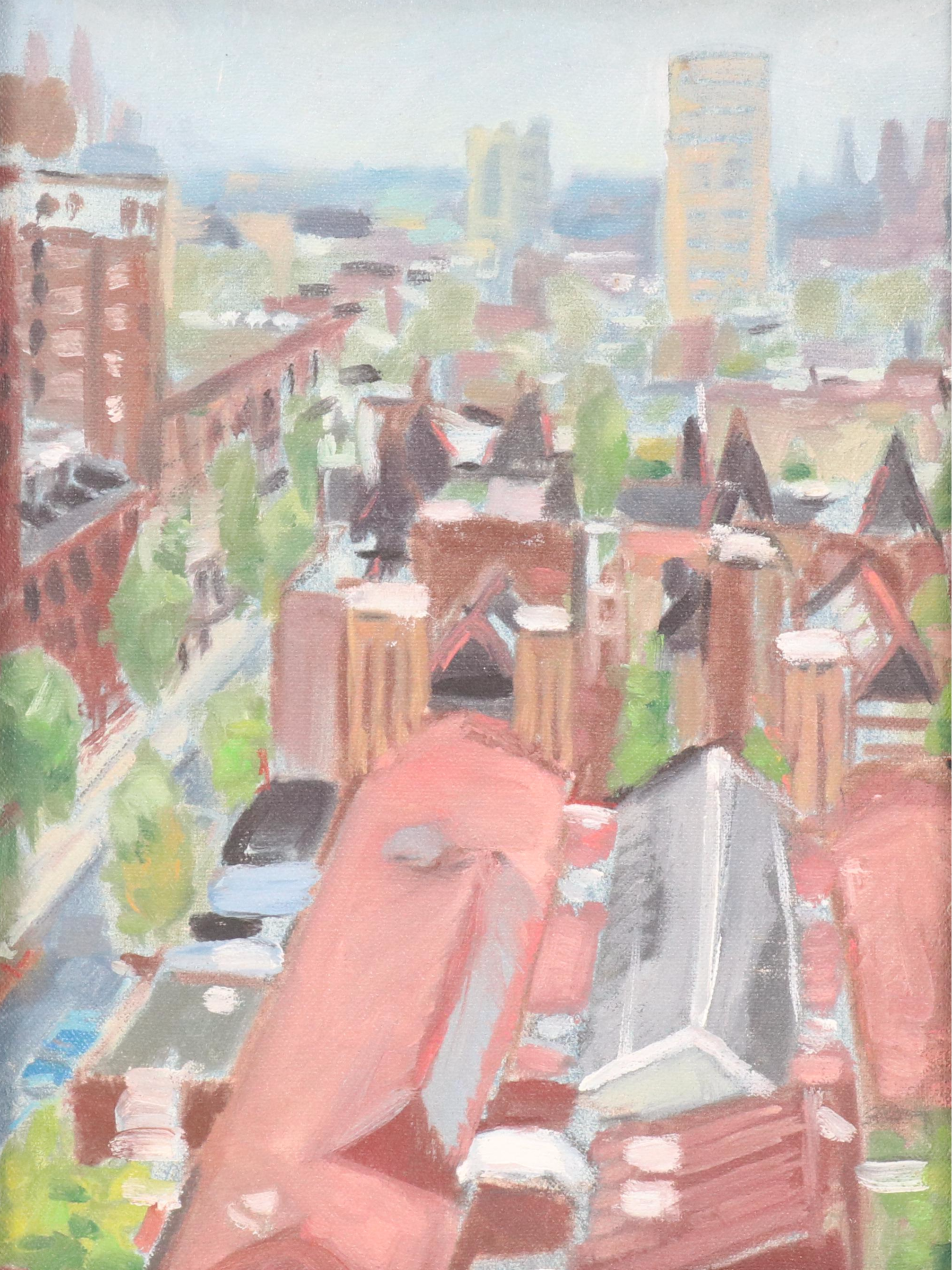 Urban Cityscape Acrylic Painting