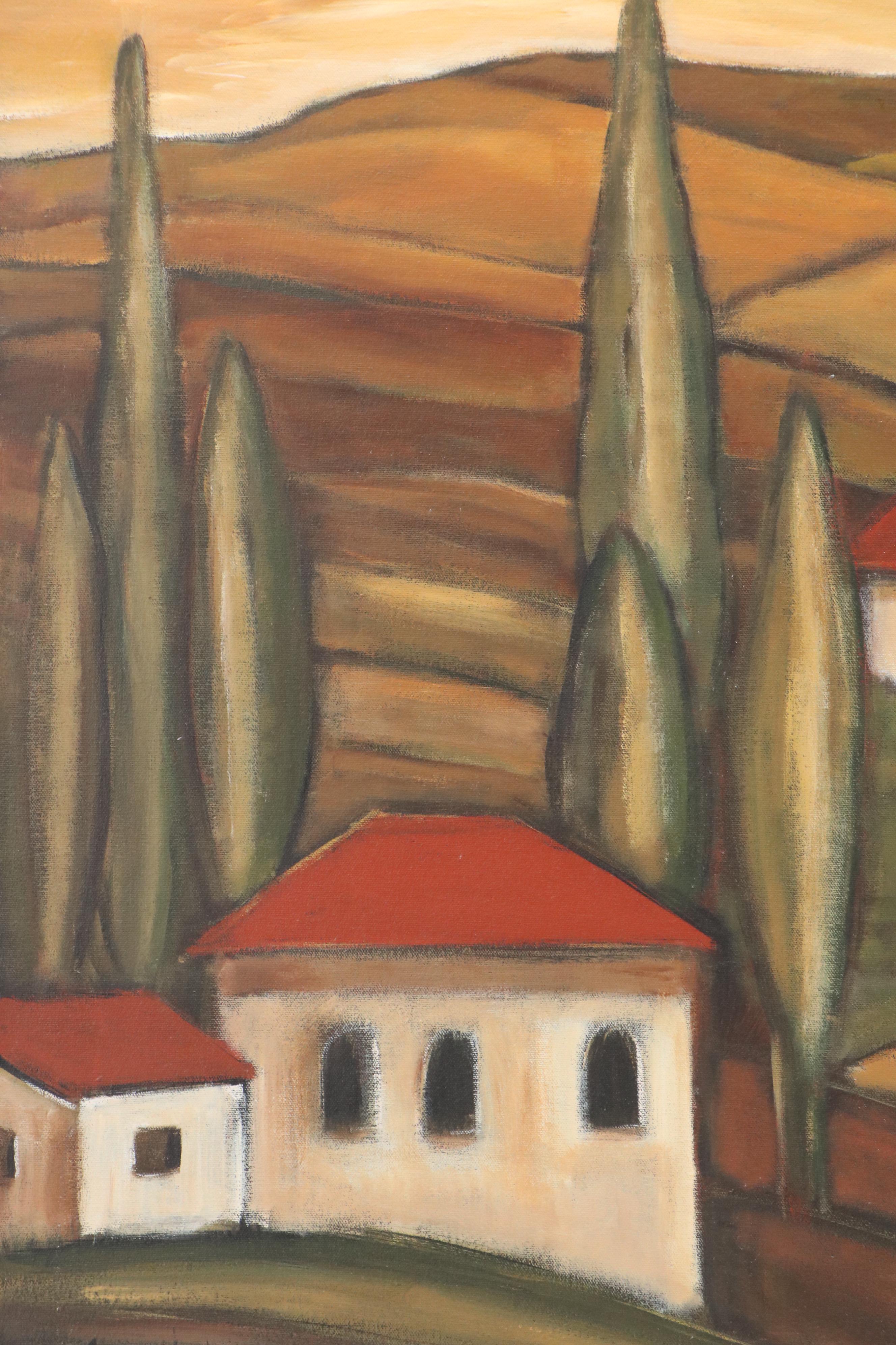 Karen Heaton Stylized Oil Painting with Countryside Landscape