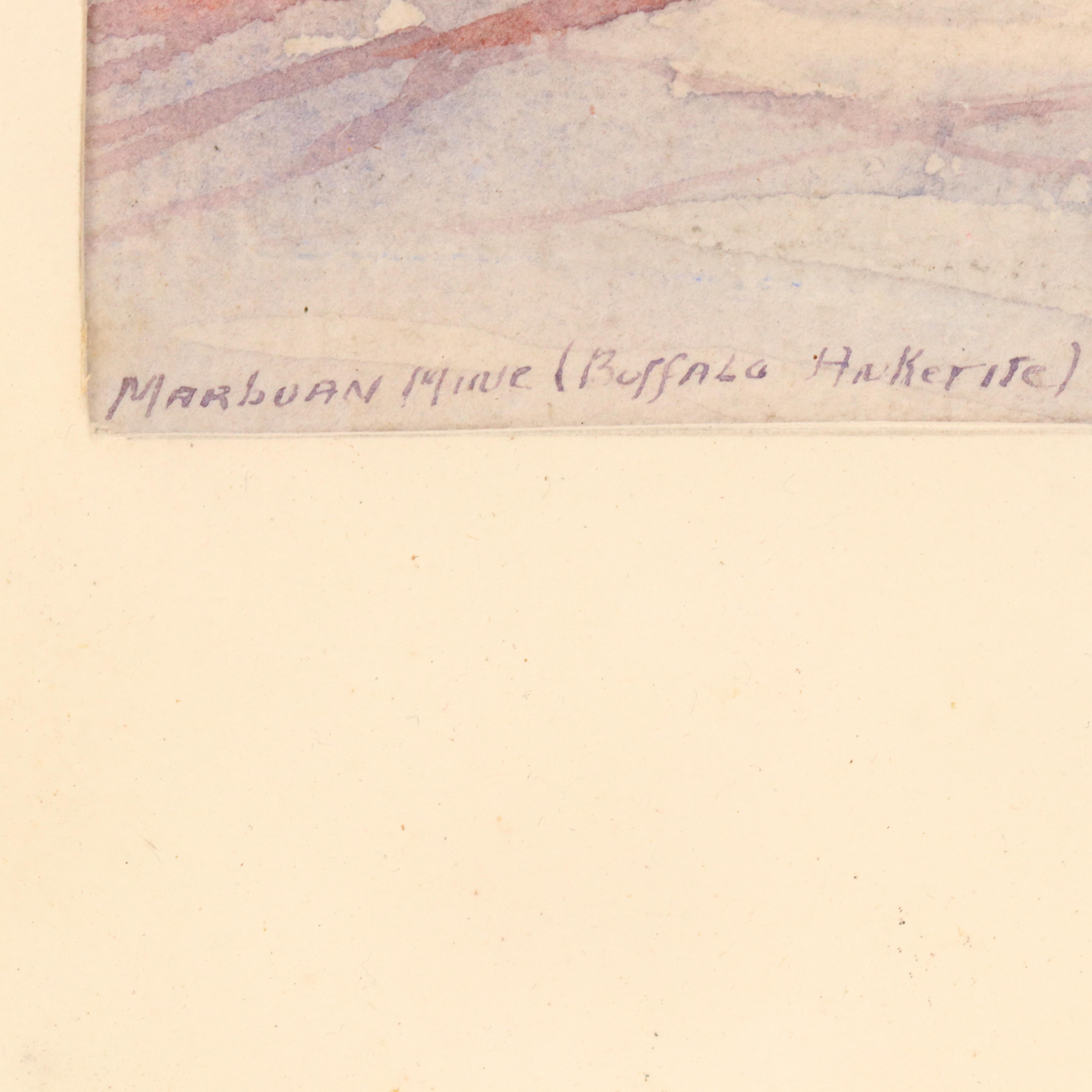 American Winter Watercolor Landscape of Marbuan Mine, Buffalo, 1936
