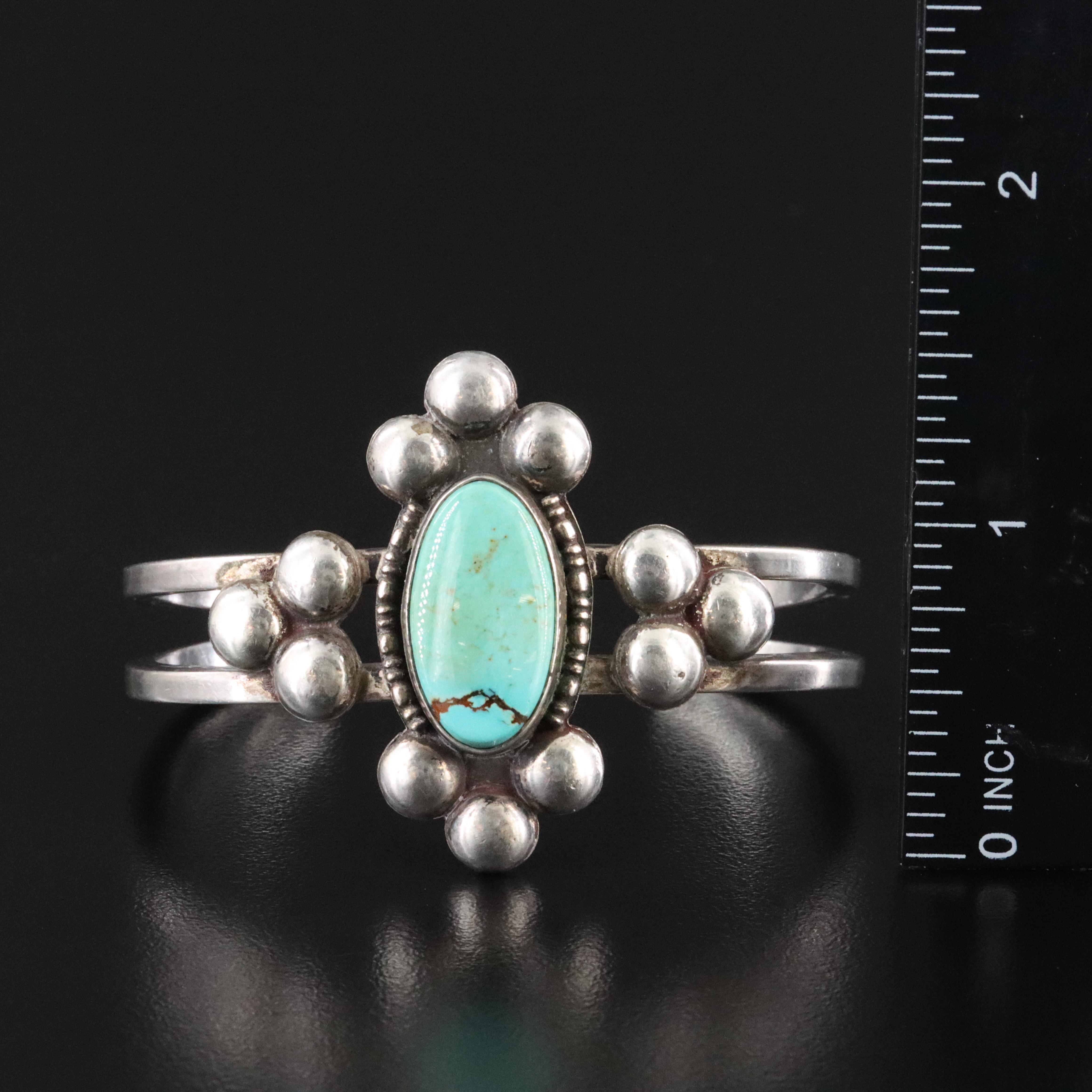Southwestern Sterling Turquoise Cuff Bracelet