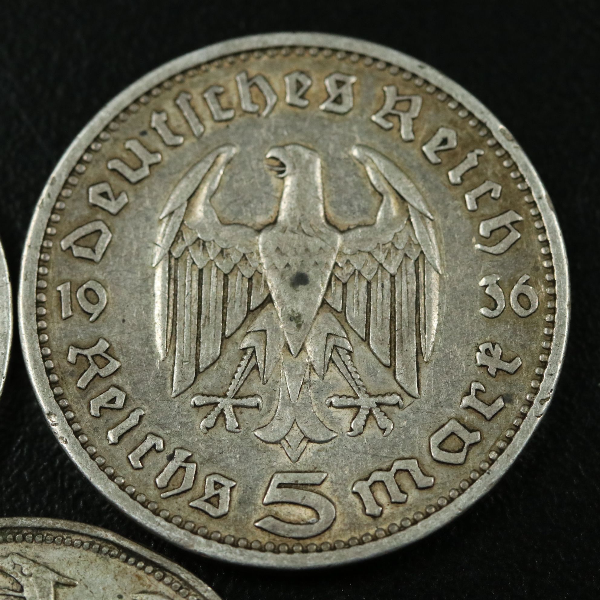 Three German Silver 5 Mark Coins