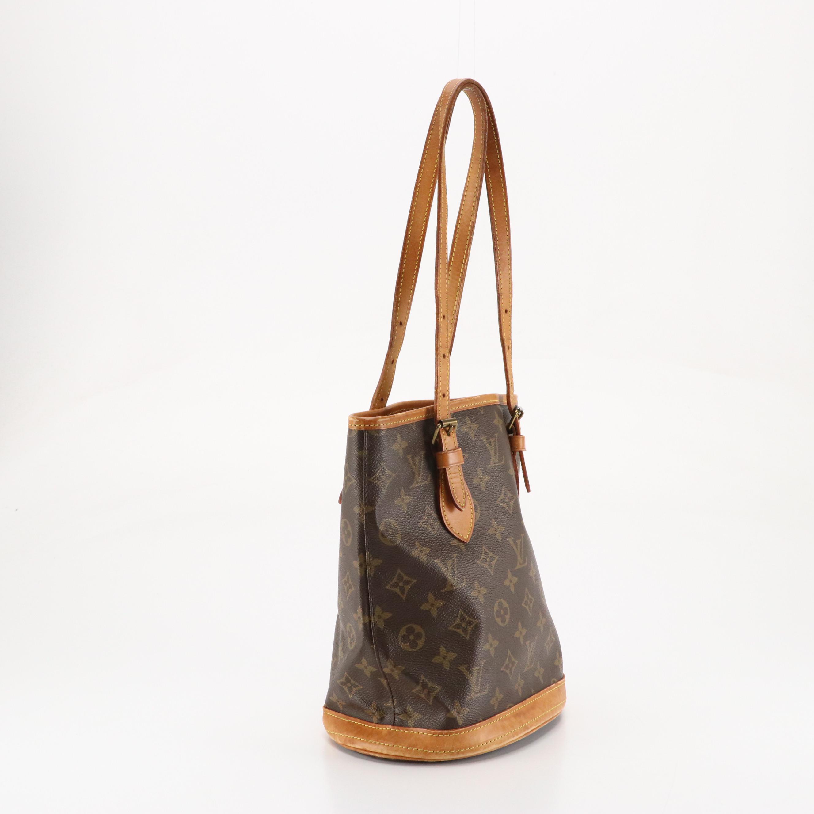 Louis Vuitton Petite Bucket Bag in Monogram Canvas and Vachetta Leather