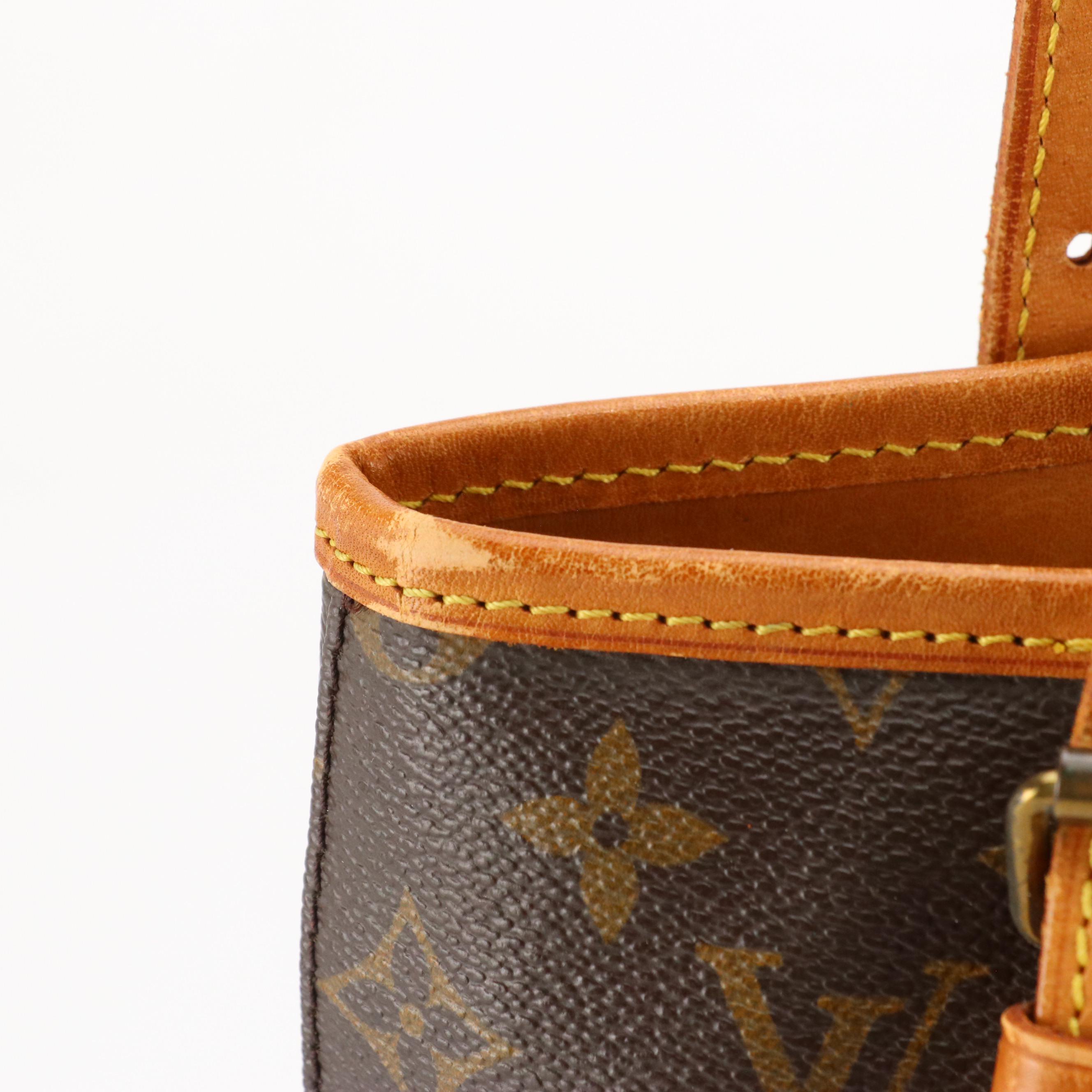Louis Vuitton Petite Bucket Bag in Monogram Canvas and Vachetta Leather