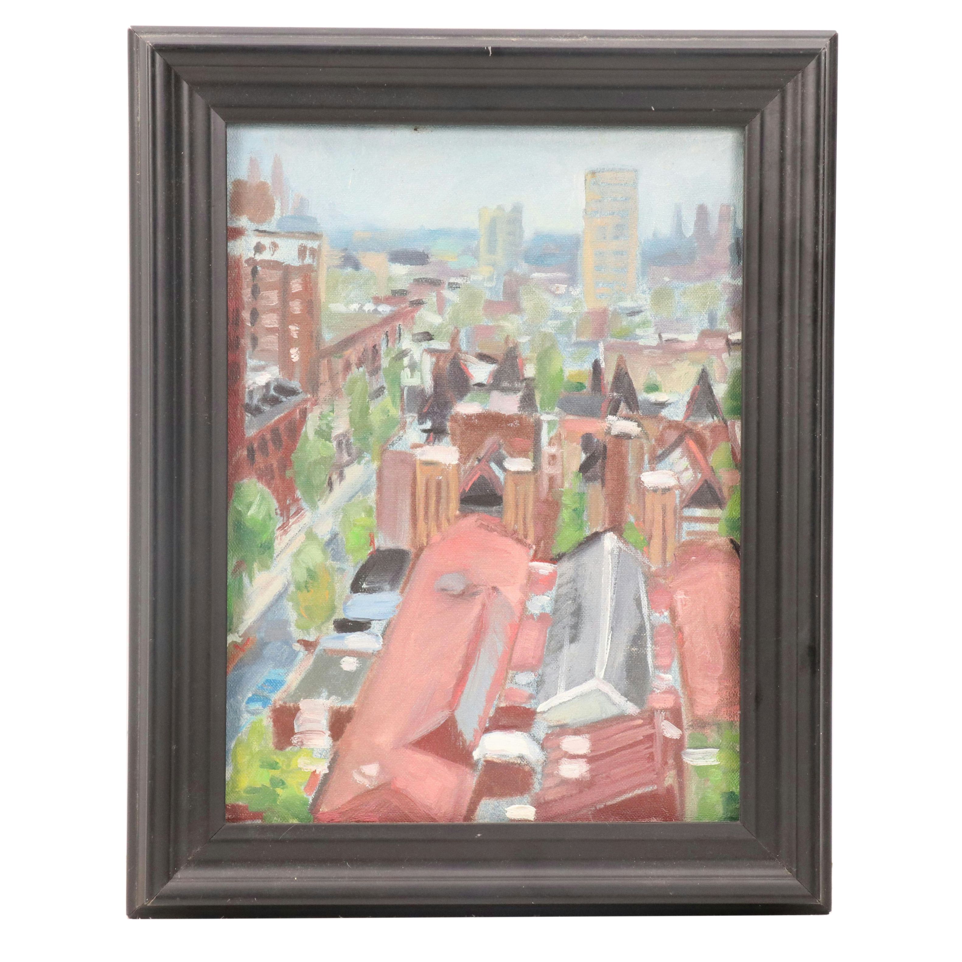 Urban Cityscape Acrylic Painting