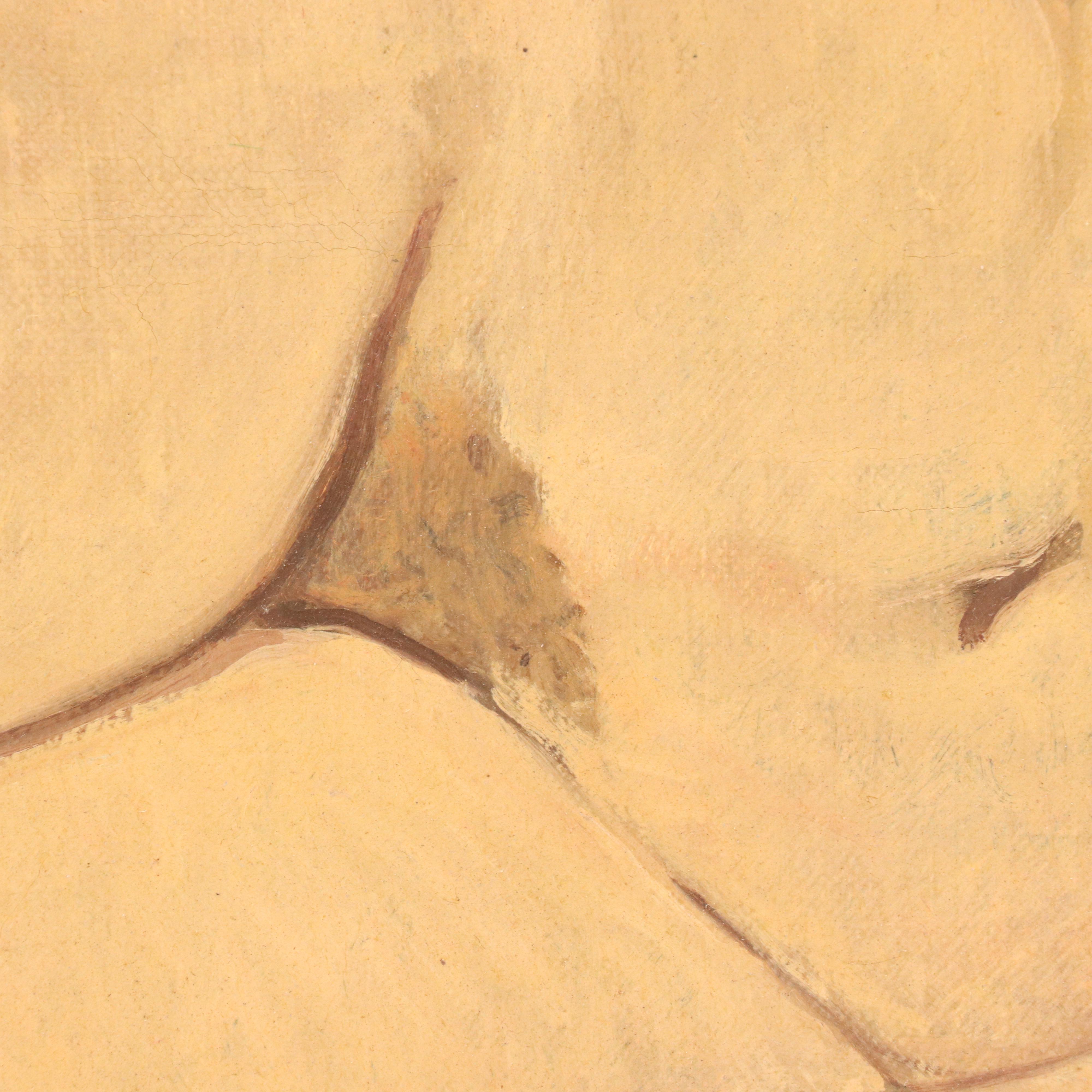 H. R. Niblock Female Nude Oil Portrait Painting, 1970