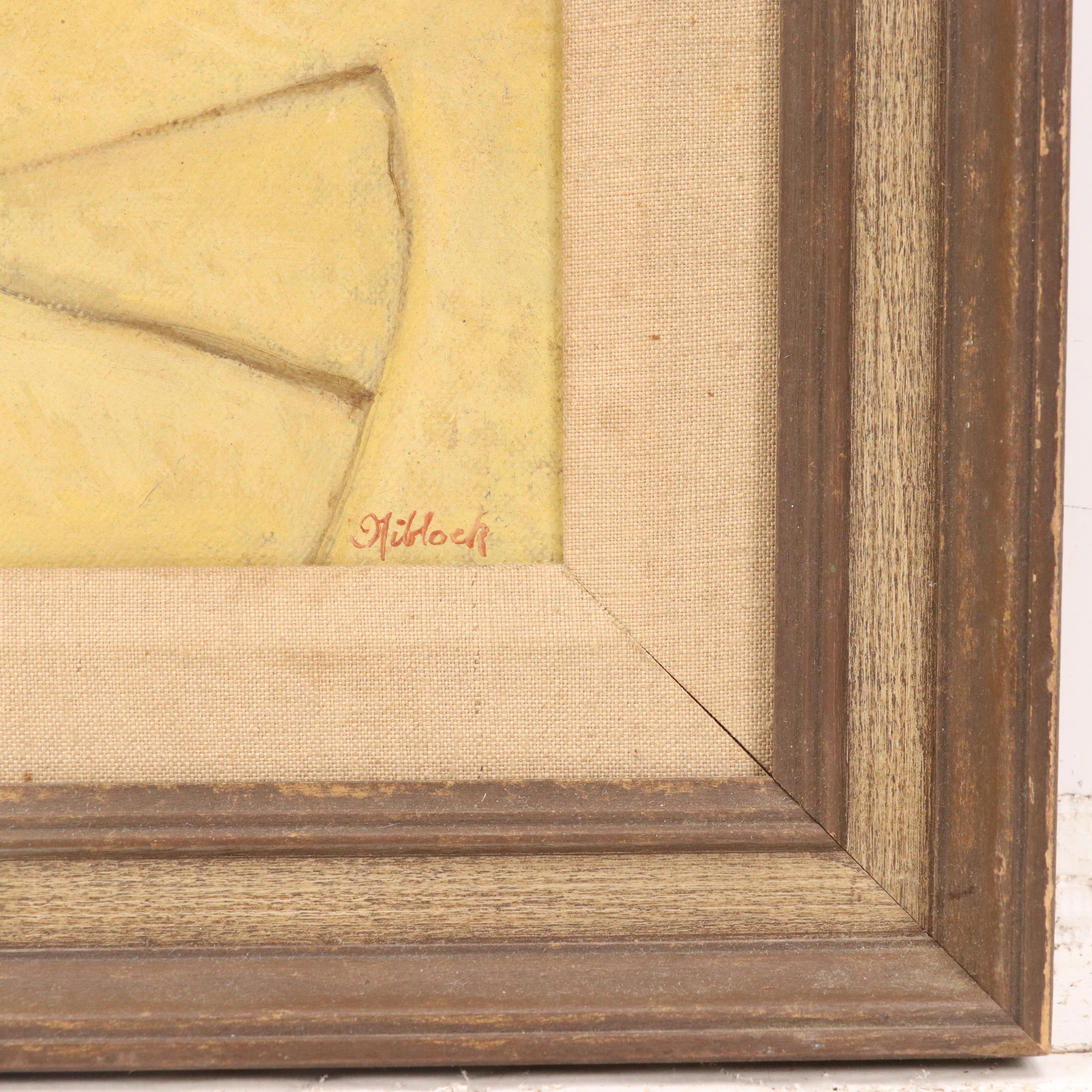 H. R. Niblock Female Nude Oil Portrait Painting, 1970