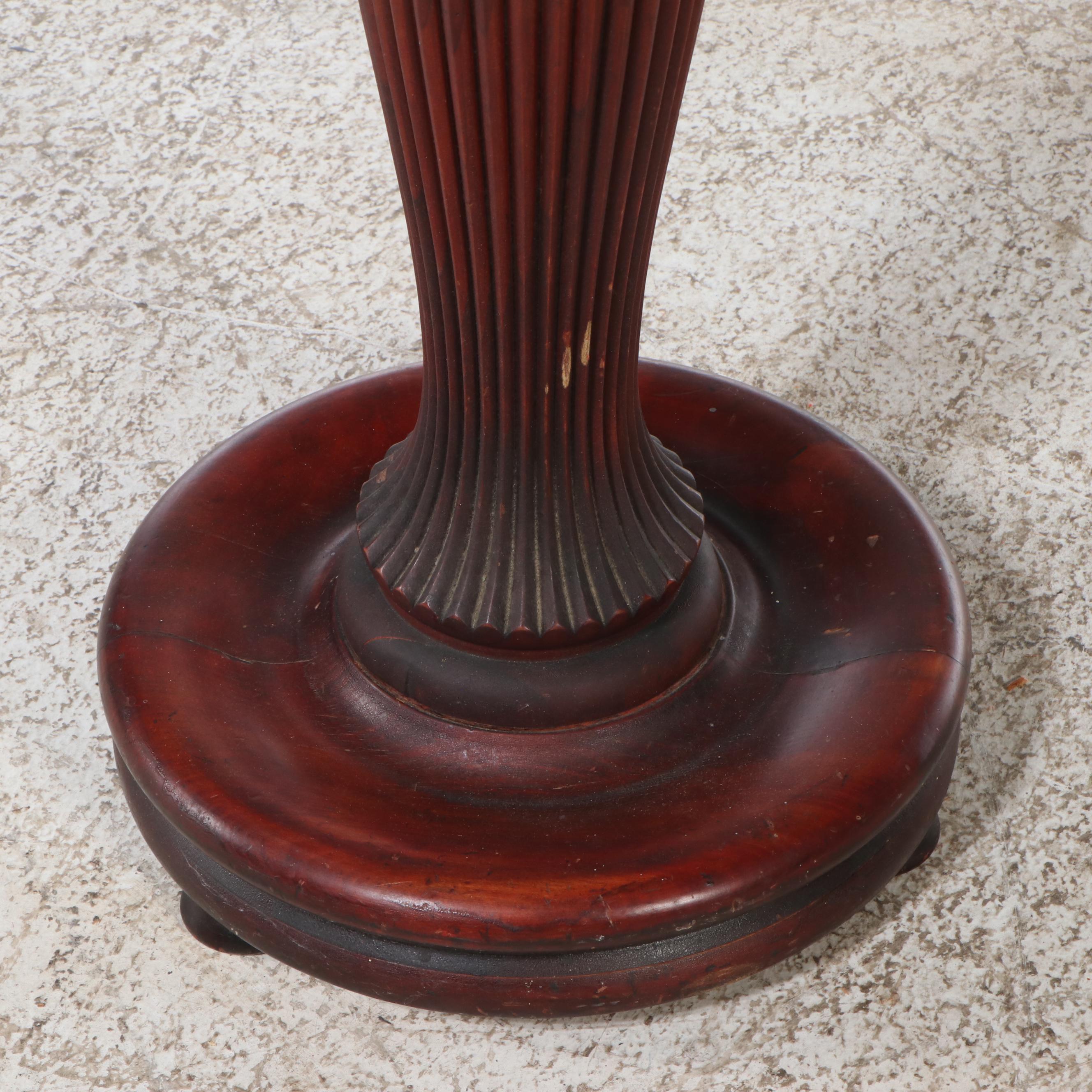 Edwardian Style Carved Mahogany Pedestal Stand, 20th Century