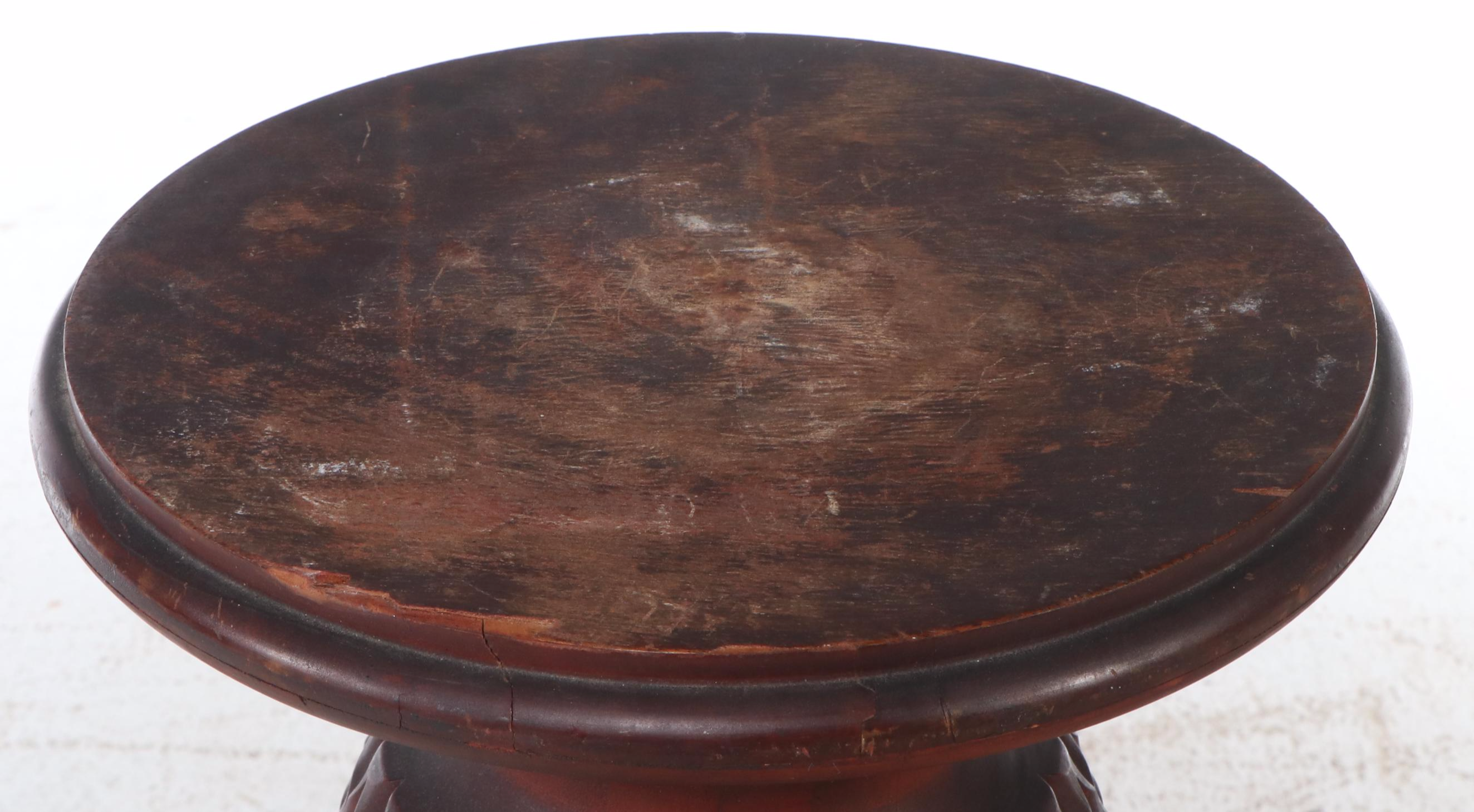 Edwardian Style Carved Mahogany Pedestal Stand, 20th Century