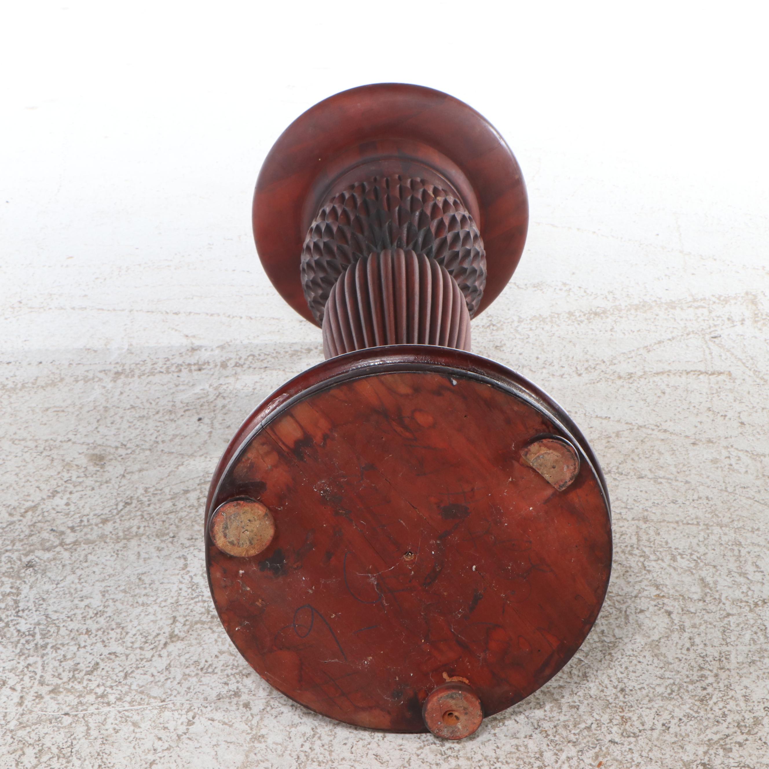 Edwardian Style Carved Mahogany Pedestal Stand, 20th Century