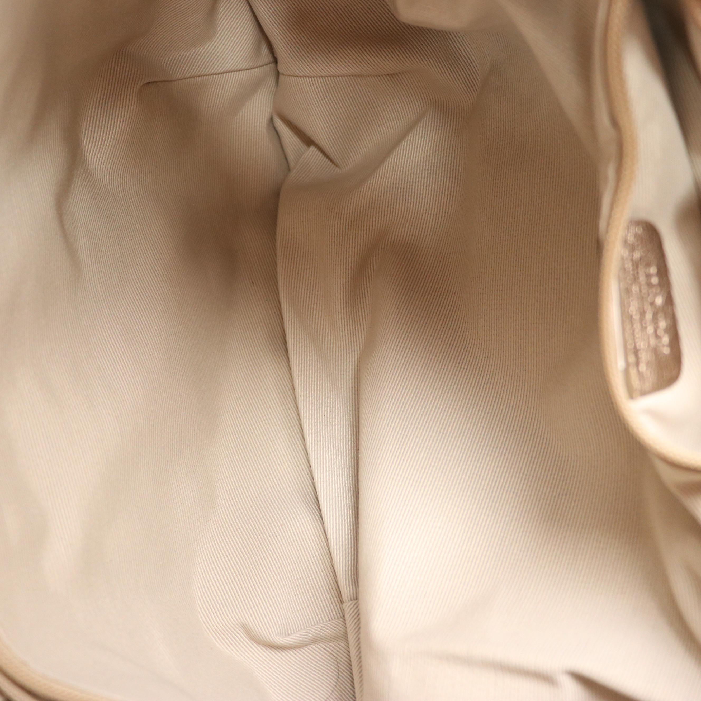 Salvatore Ferragamo Vara Bow Double Pocket Satchel in Metallic Gold Leather