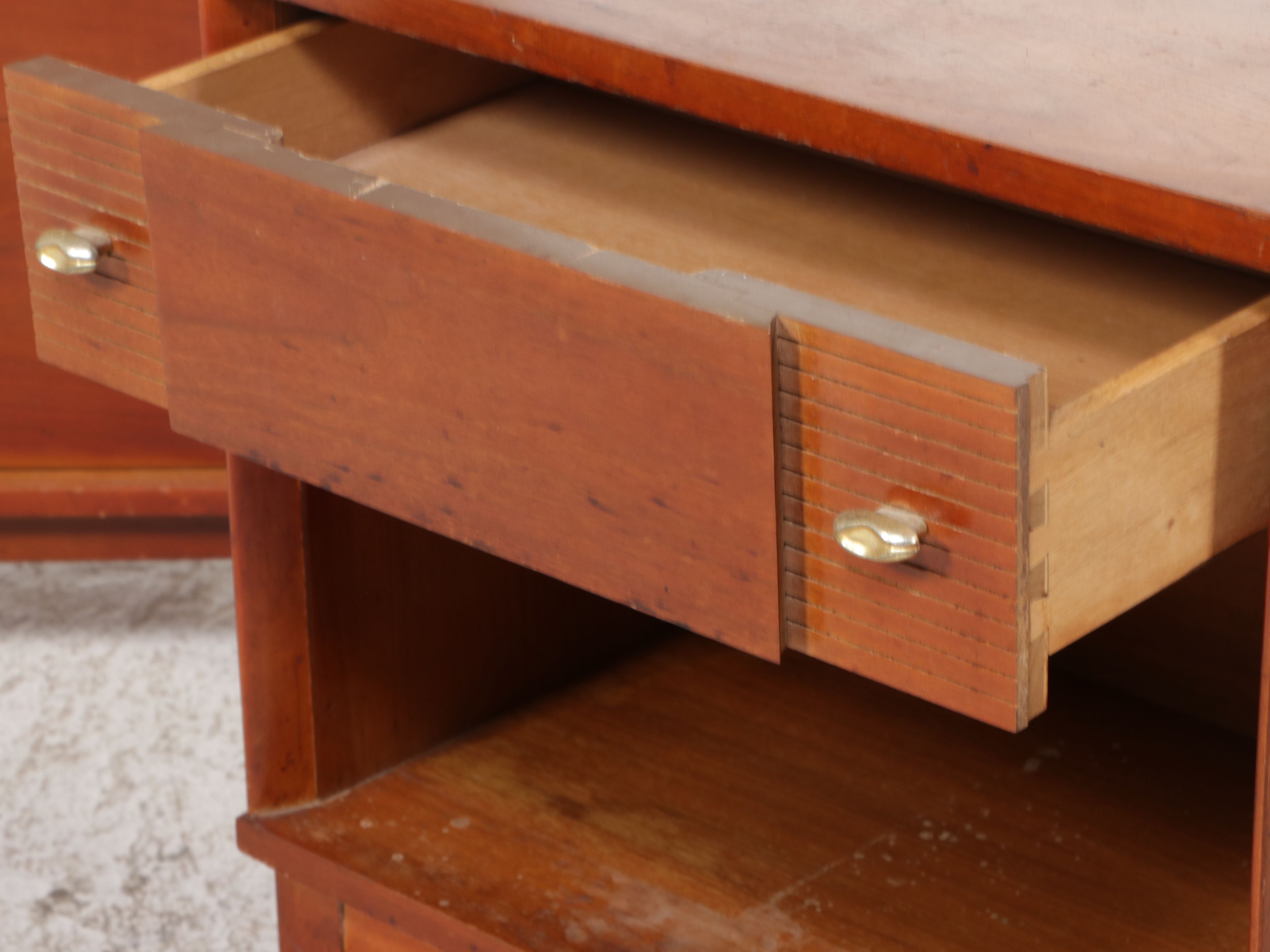 Mid Century Modern Mahogany Nightstand, Dresser and Tall Chest