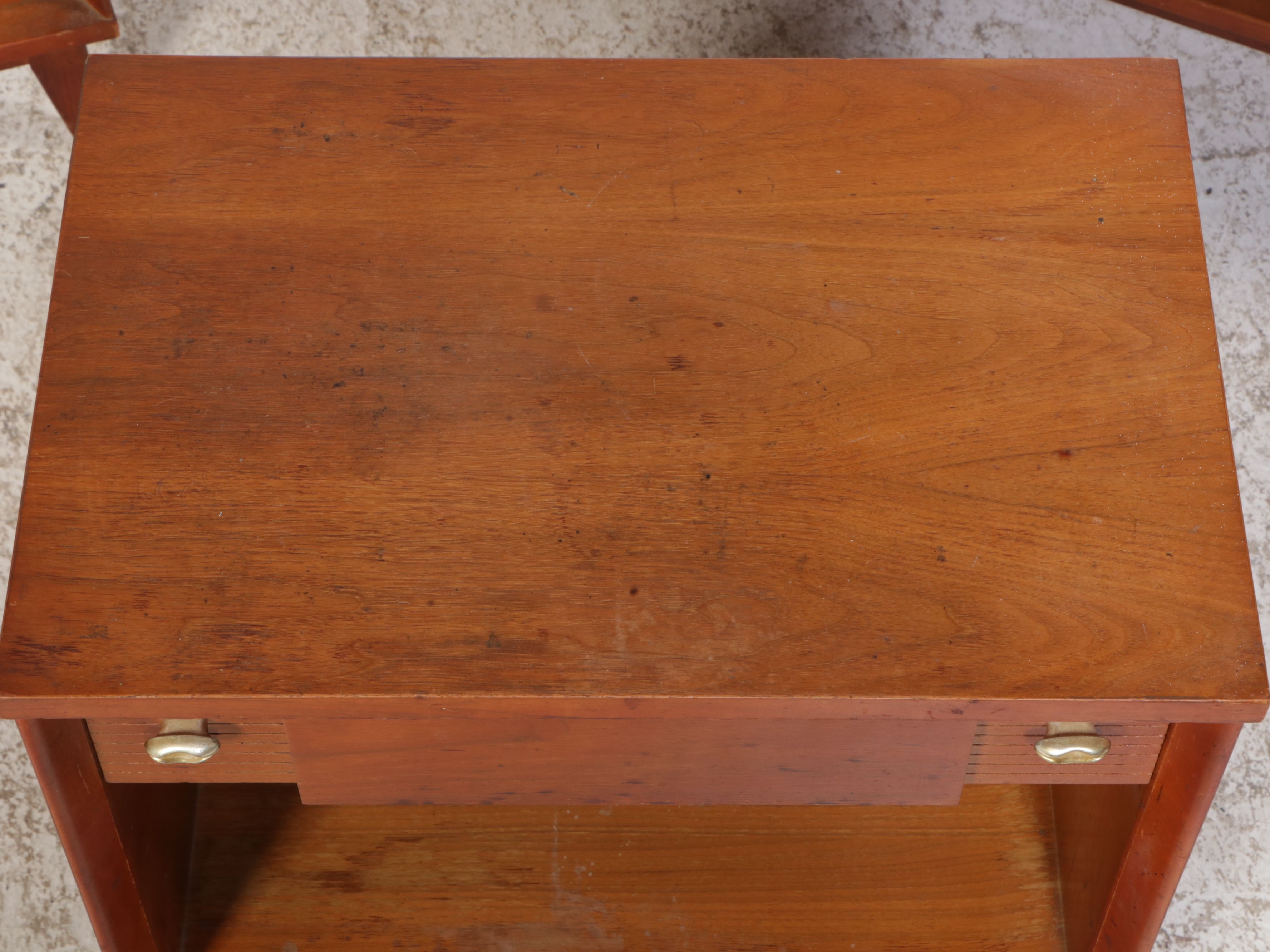 Mid Century Modern Mahogany Nightstand, Dresser and Tall Chest
