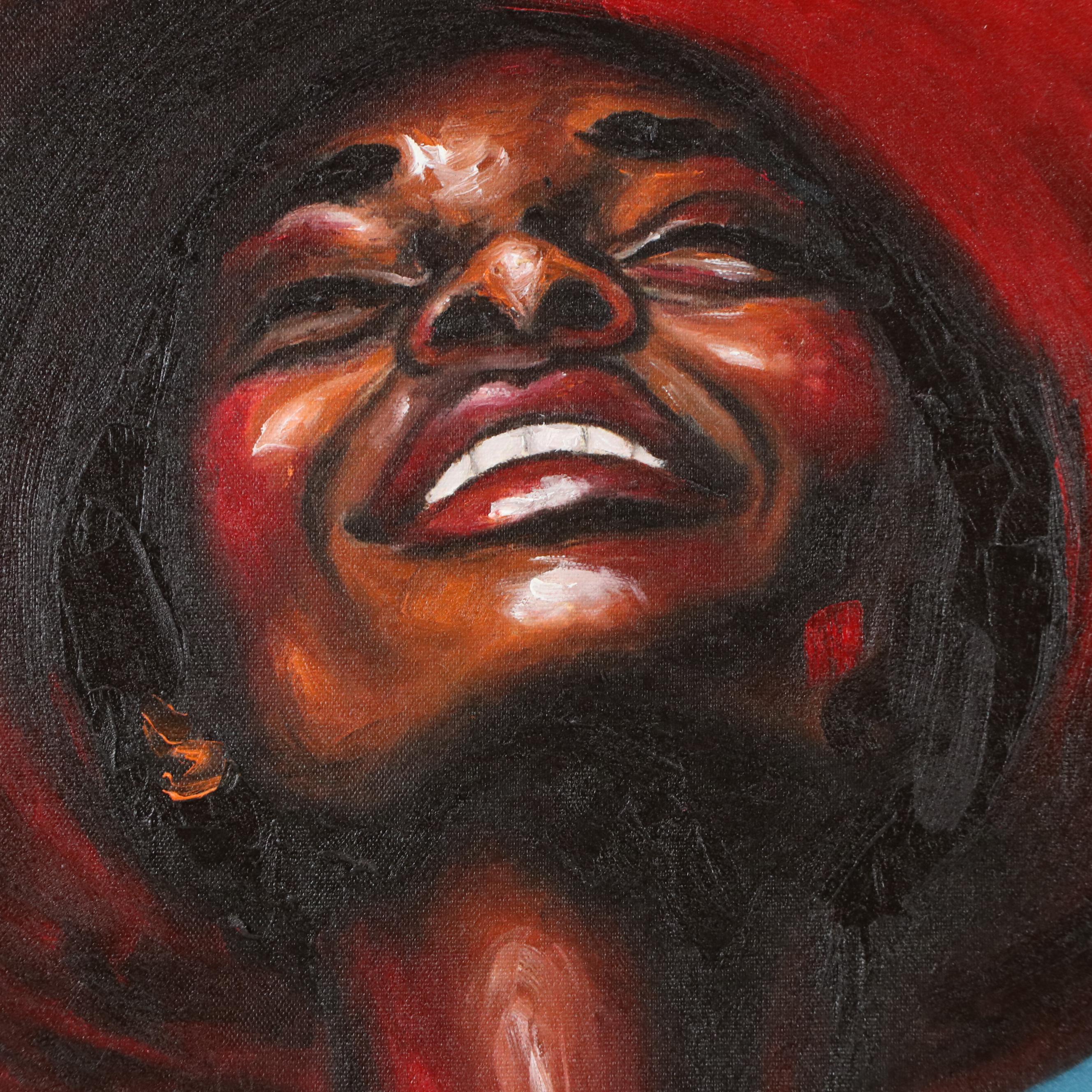 Oluwakemi Omowaire Oil Portrait "Something Joyful," 21st Century
