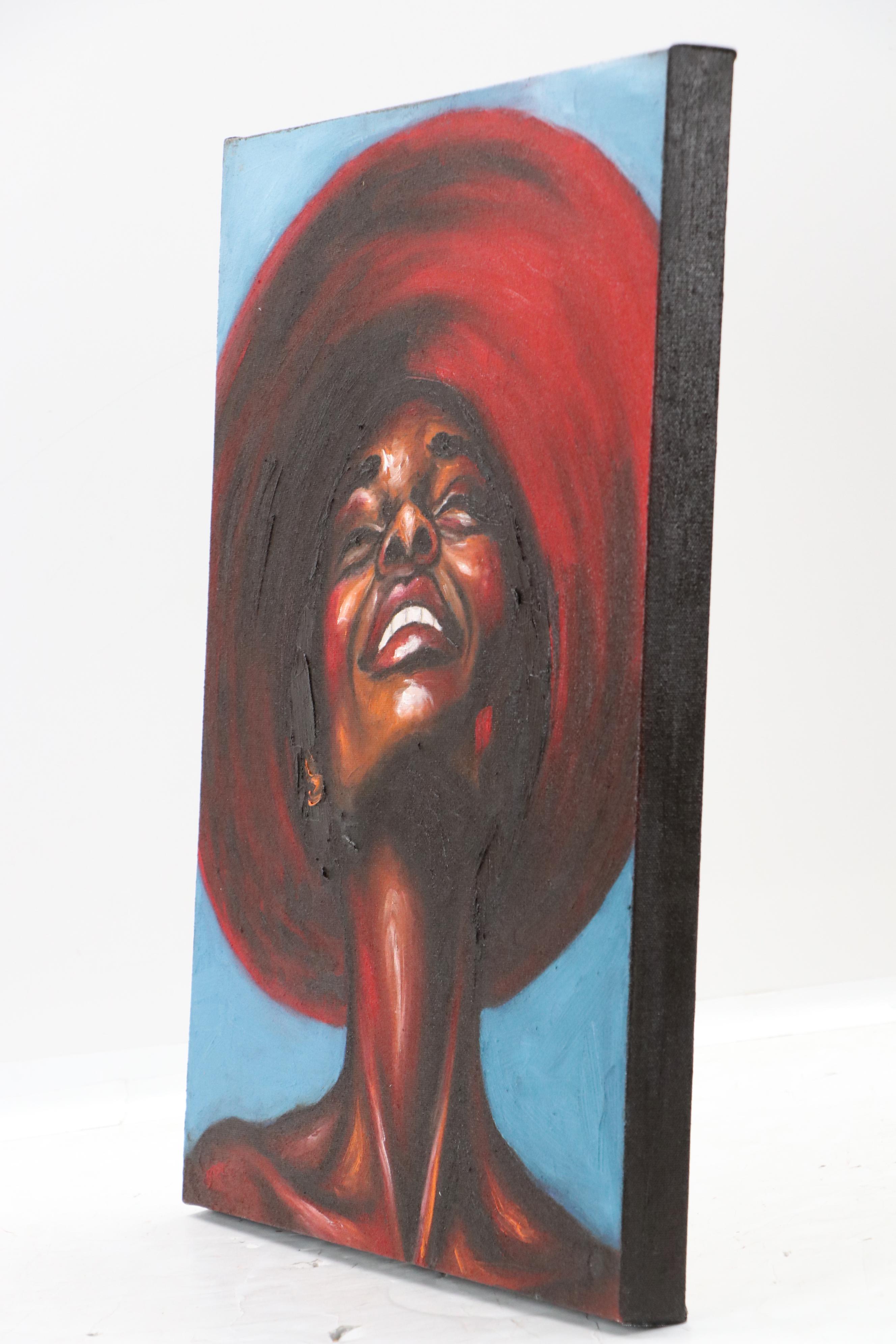 Oluwakemi Omowaire Oil Portrait "Something Joyful," 21st Century